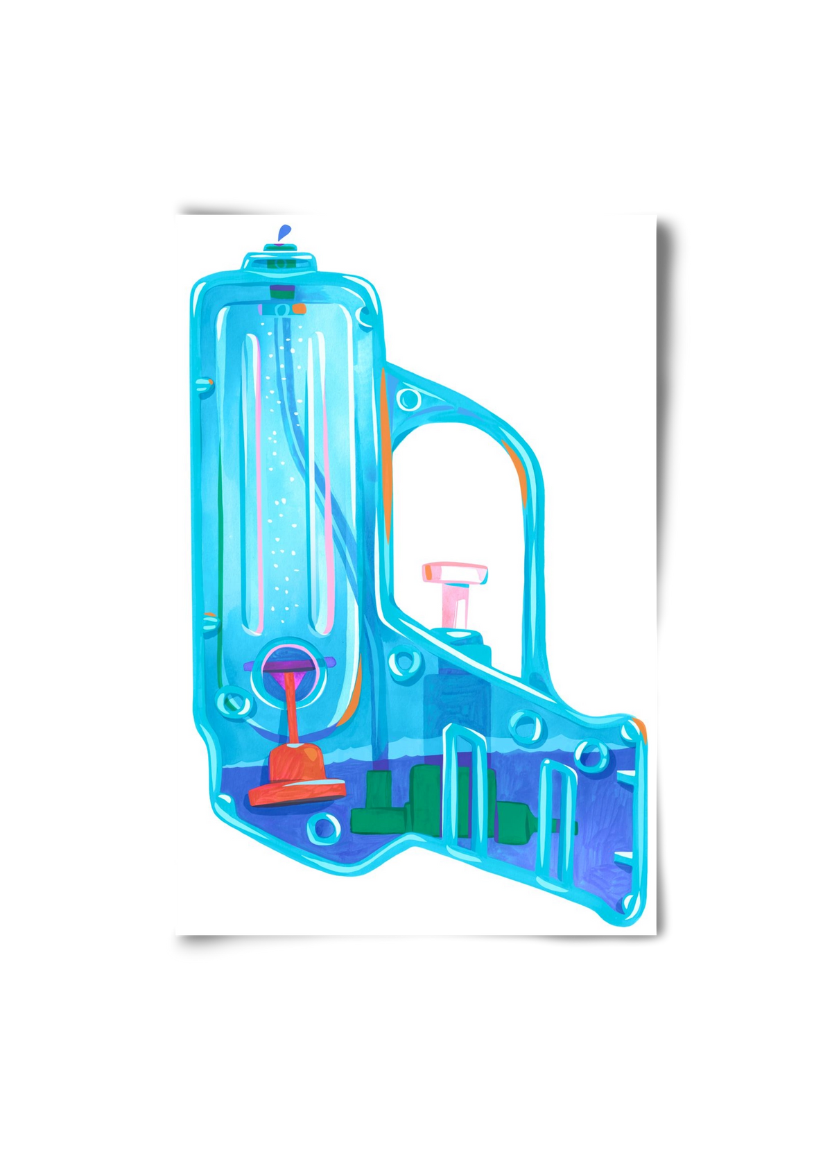 Water gun, 20x30 cm, Keret nélkül