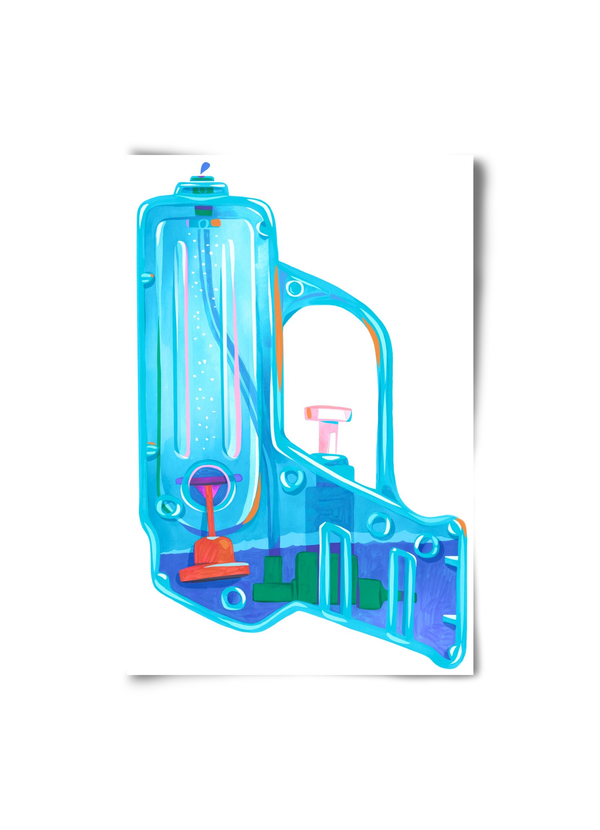 Water gun, 20x30 cm, Keret nélkül