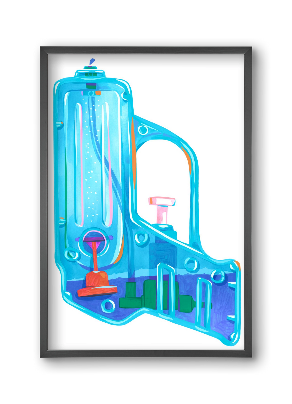 Water gun, 30x45 cm (30x45 cm), Fekete keret