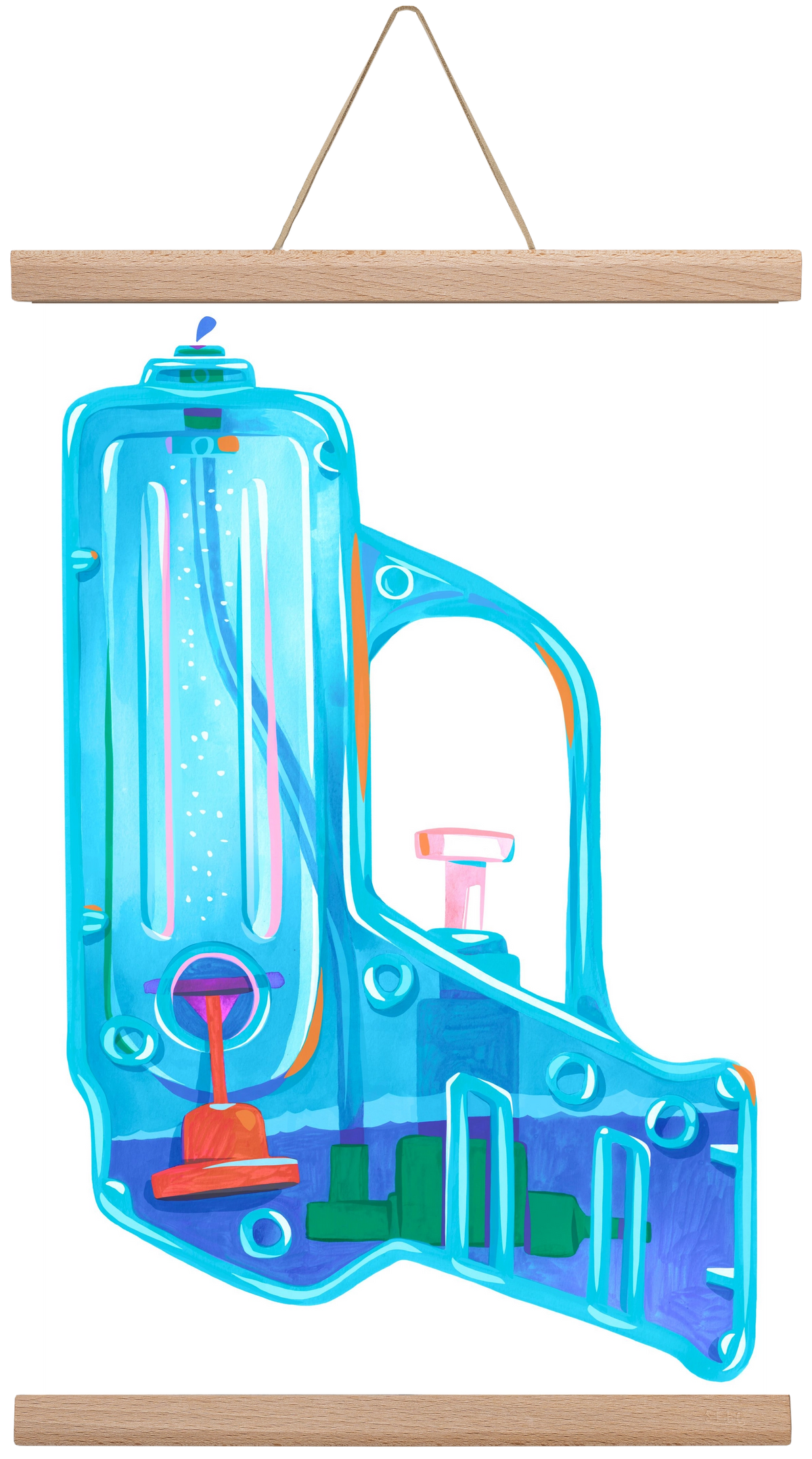 Water gun, 30x45 cm (30x45 cm), Tölgy akasztó