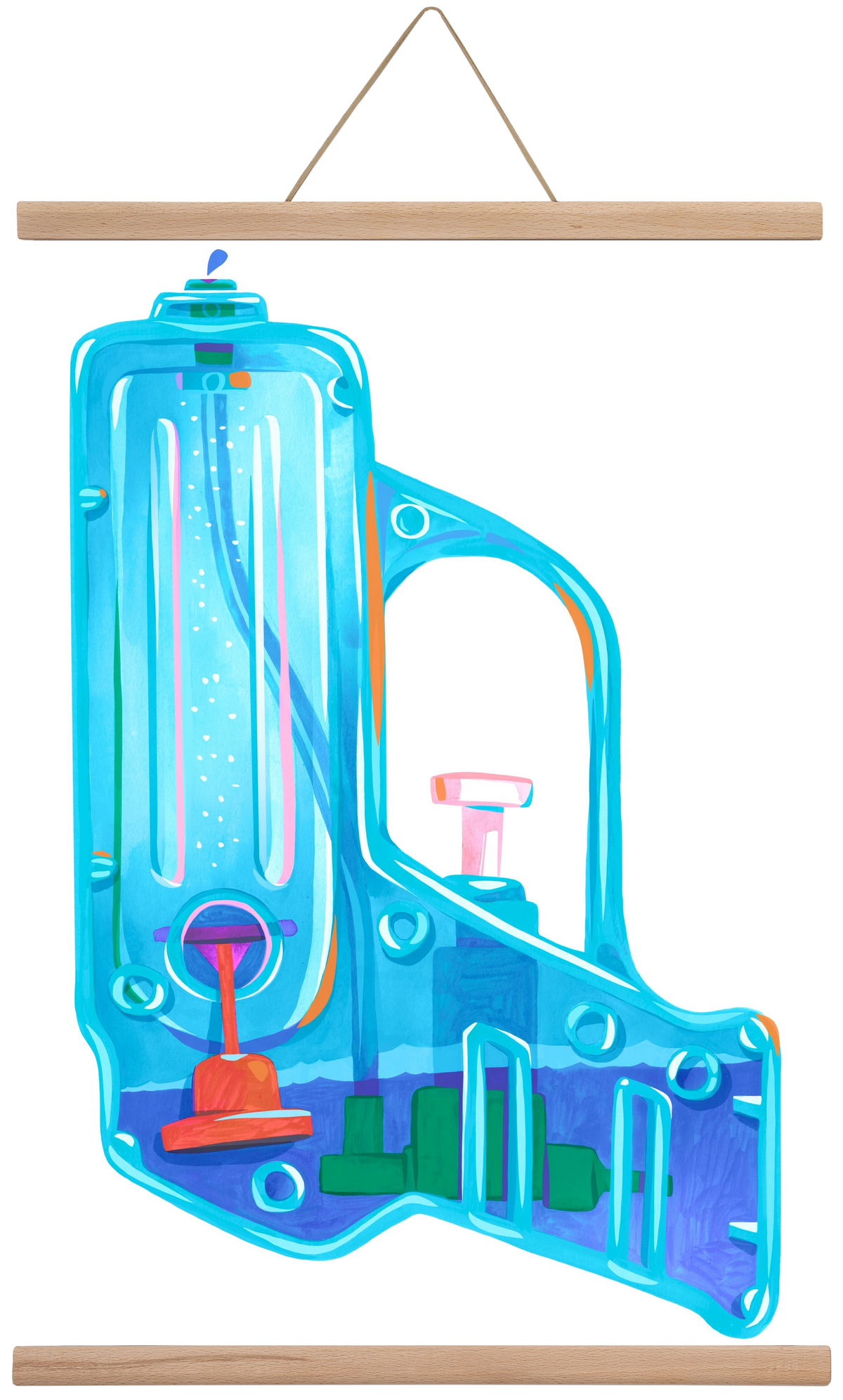 Water gun, 40x60 cm (40x60 cm), Tölgy akasztó