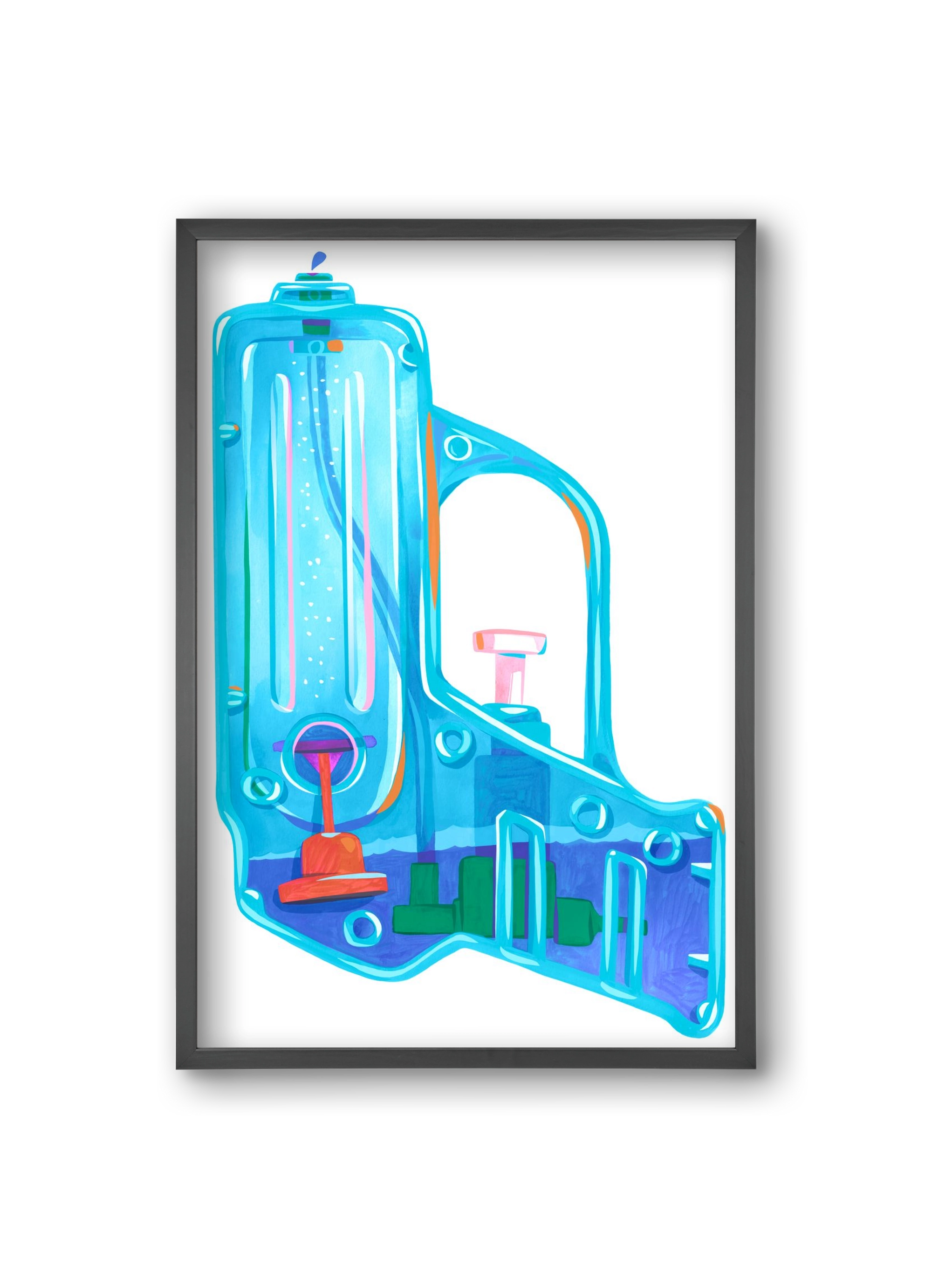 Water gun, 20x30 cm (20x30 cm), Fekete keret