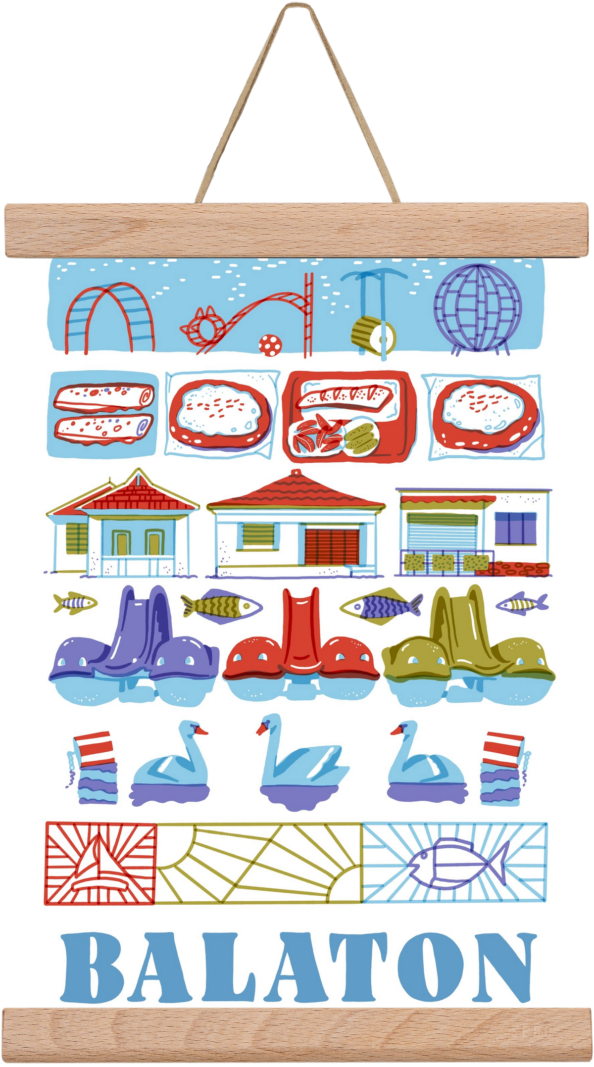 Balaton, 20x30 cm (20x30 cm), Tölgy akasztó