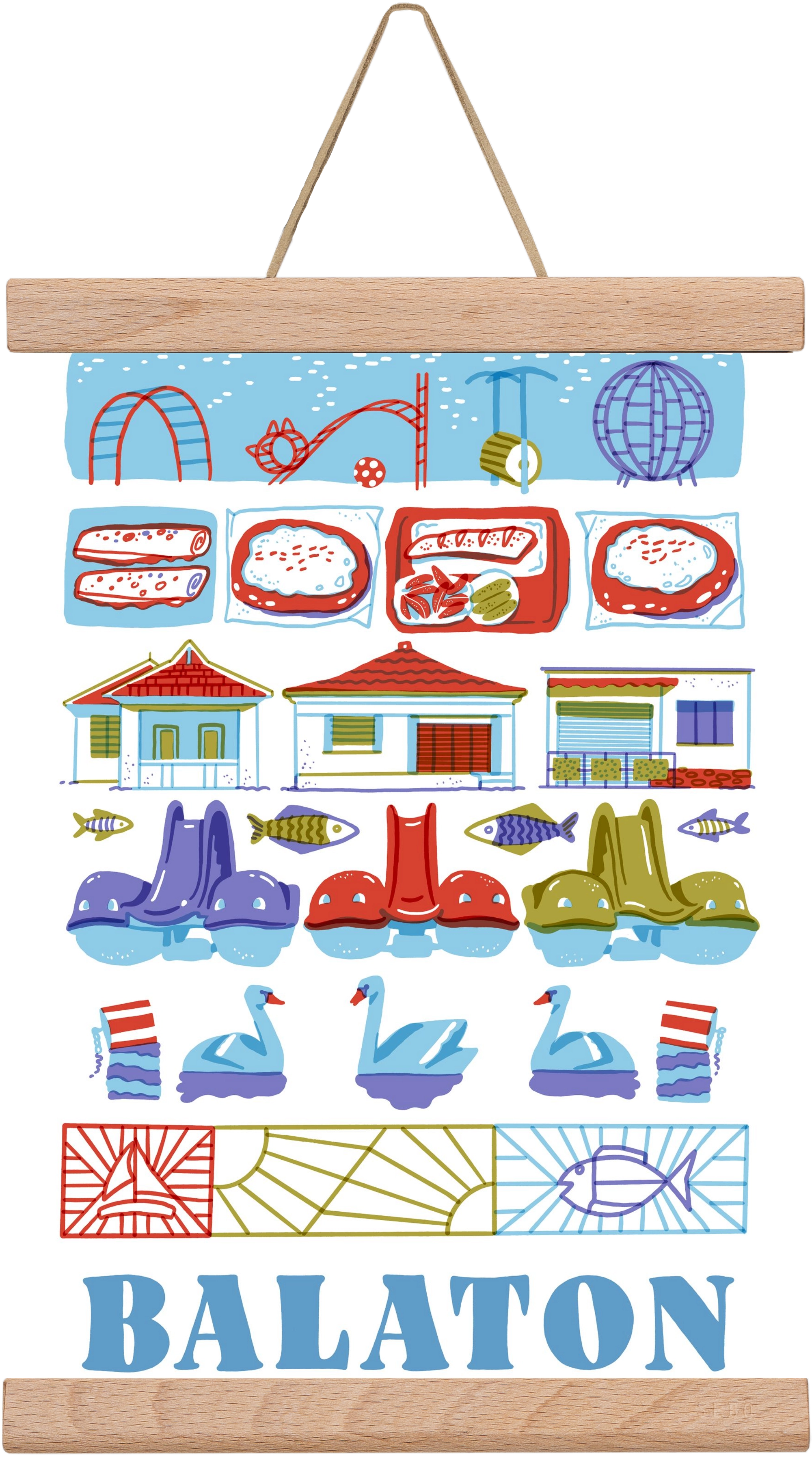 Balaton, 20x30 cm (20x30 cm), Tölgy akasztó