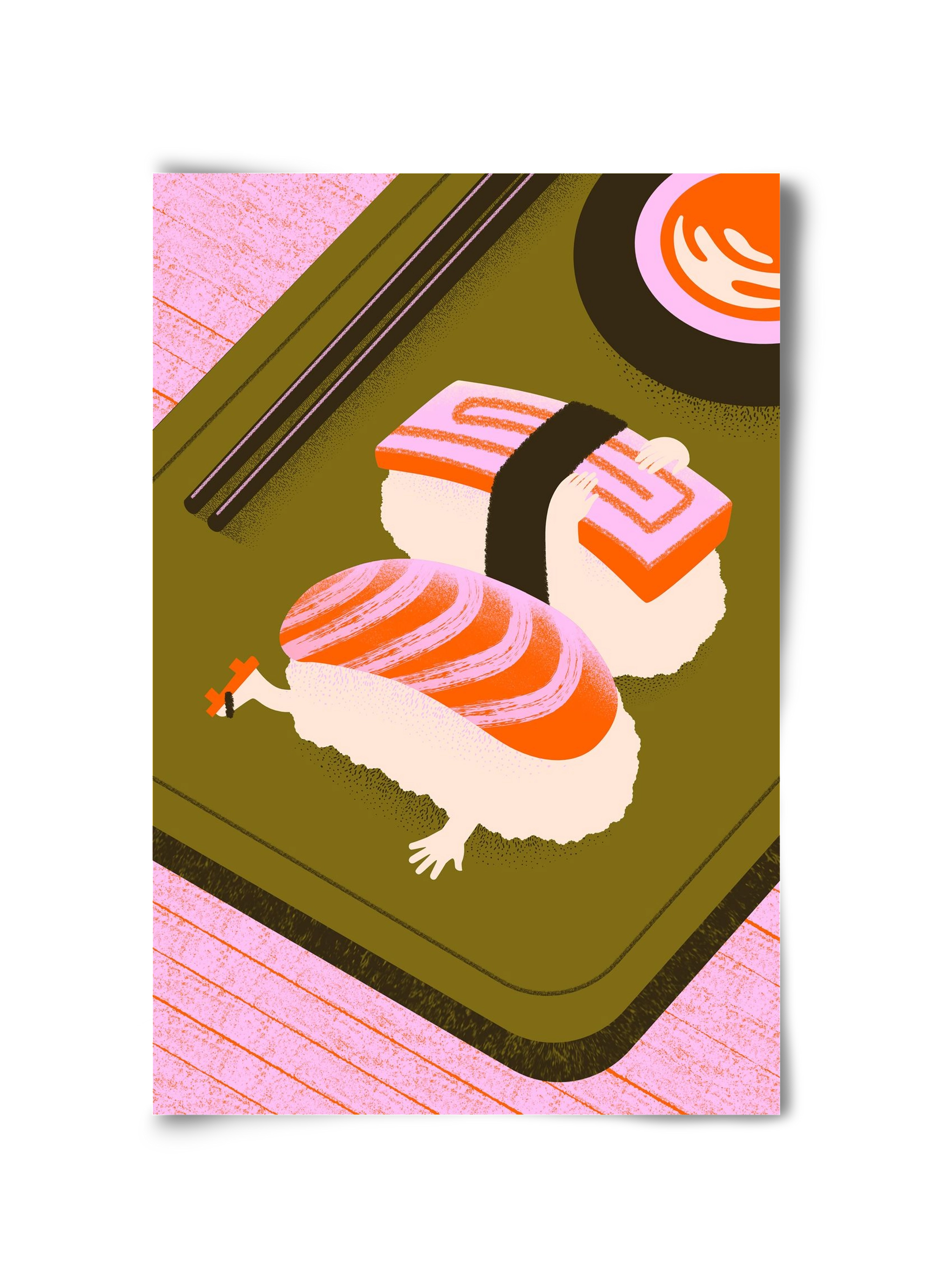 Two Nigiris, two moods, 30x45 cm, Keret nélkül