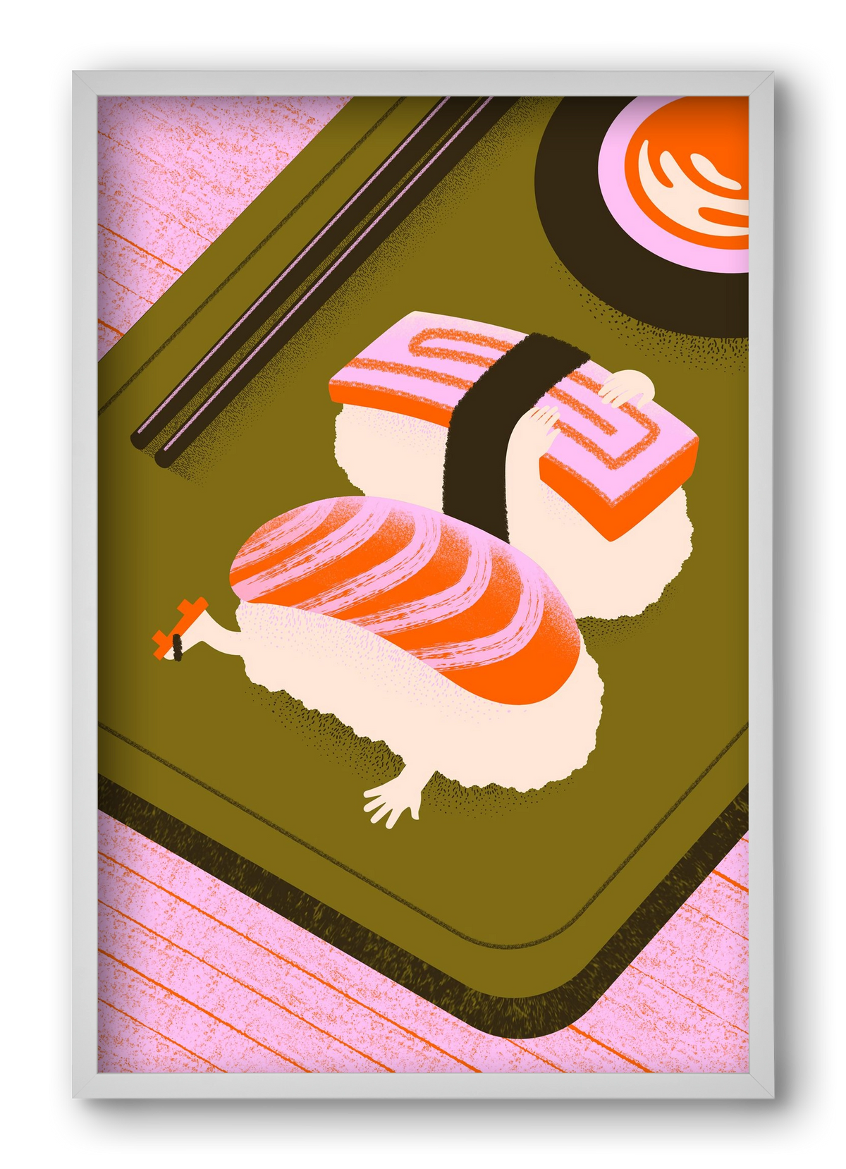 Two Nigiris, two moods, 40x60 cm (40x60 cm), Fehér keret