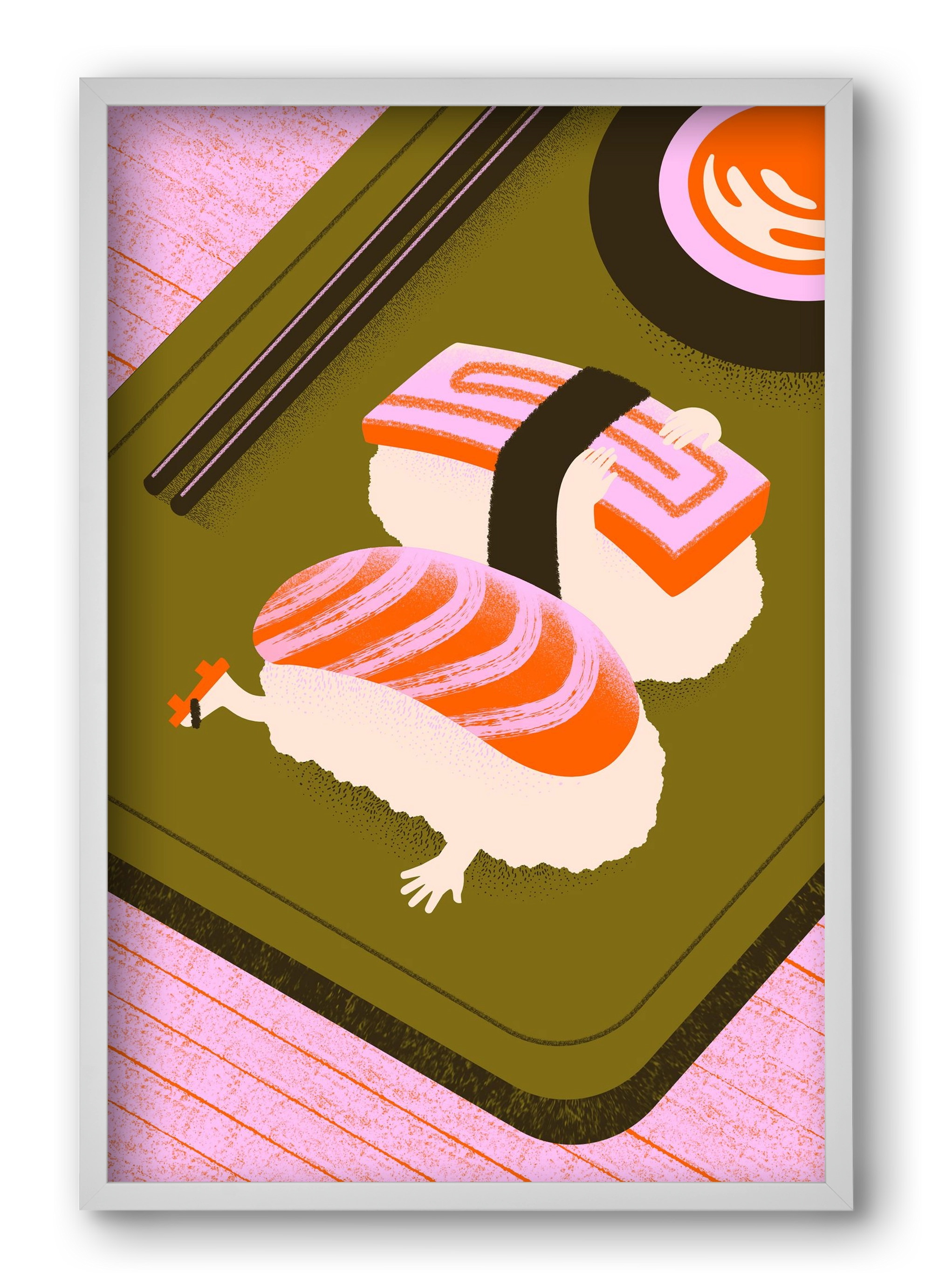 Two Nigiris, two moods, 40x60 cm (40x60 cm), Fehér keret