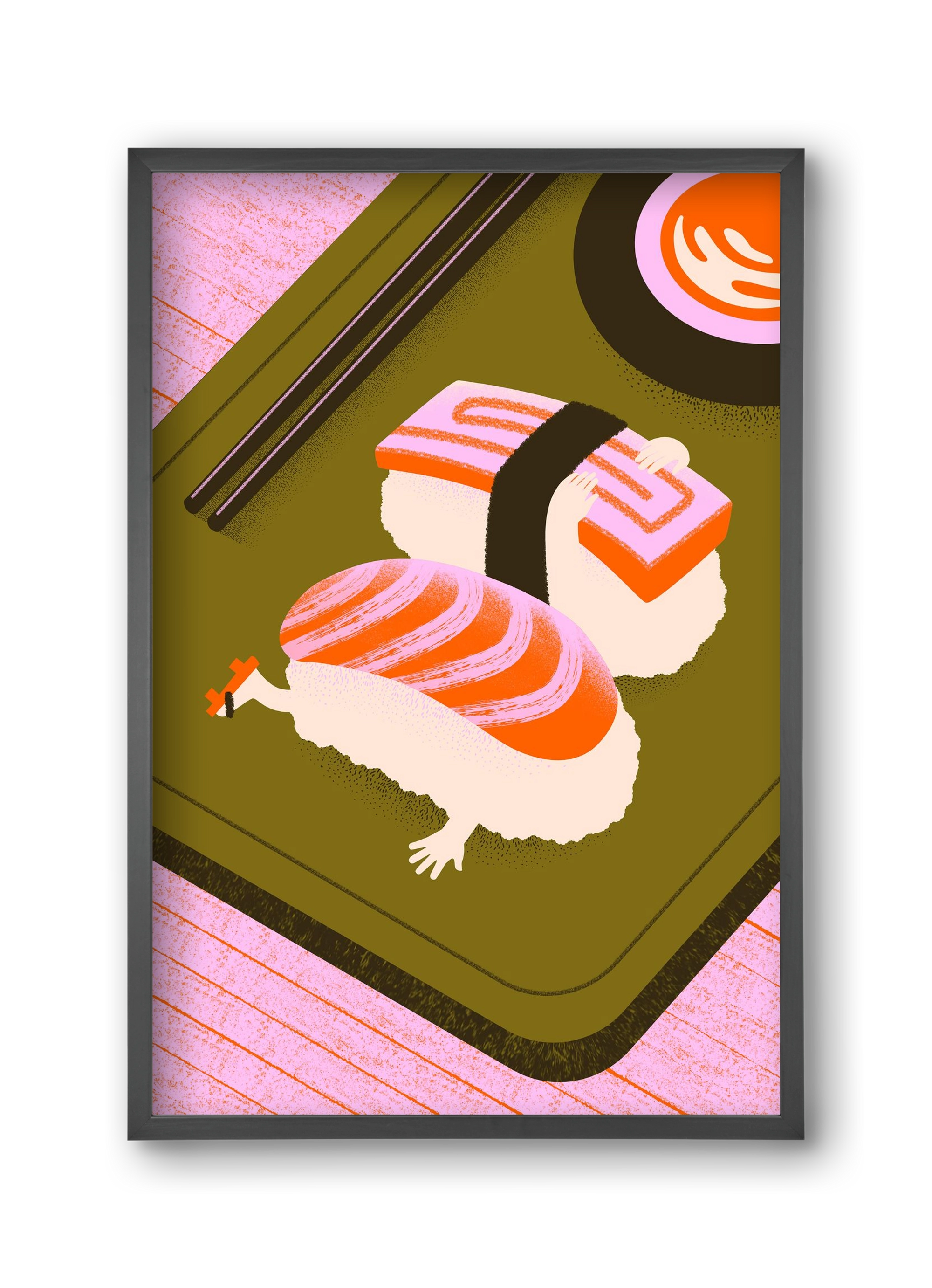 Two Nigiris, two moods, 30x45 cm (30x45 cm), Fekete keret