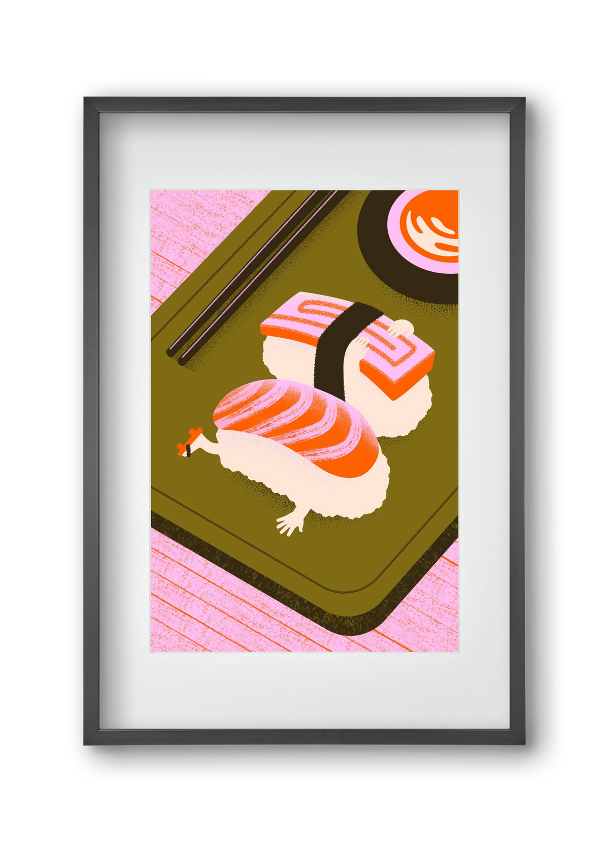 Two Nigiris, two moods, 30x45 cm (20x30 cm), Fekete keret, paszpartuval