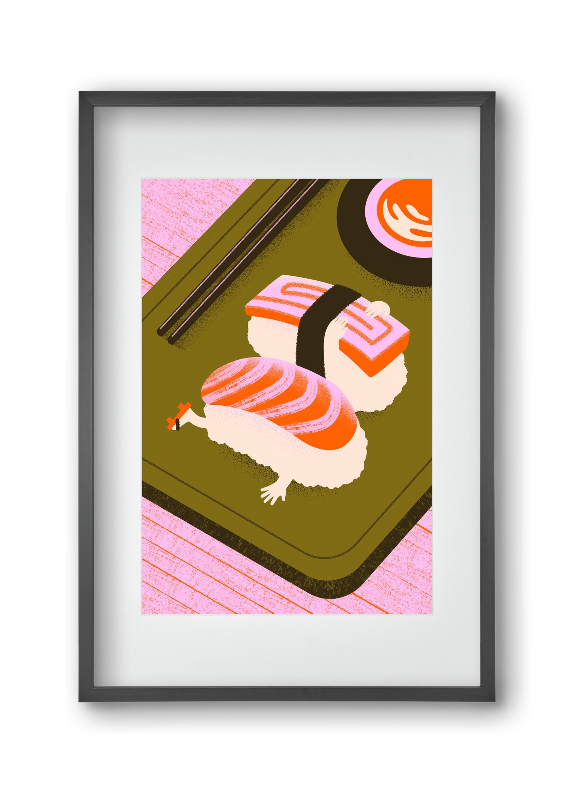 Two Nigiris, two moods, 30x45 cm (20x30 cm), Fekete keret, paszpartuval