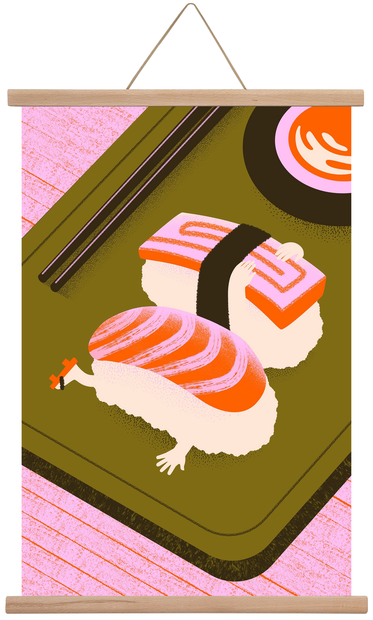 Two Nigiris, two moods, 40x60 cm (40x60 cm), Tölgy akasztó