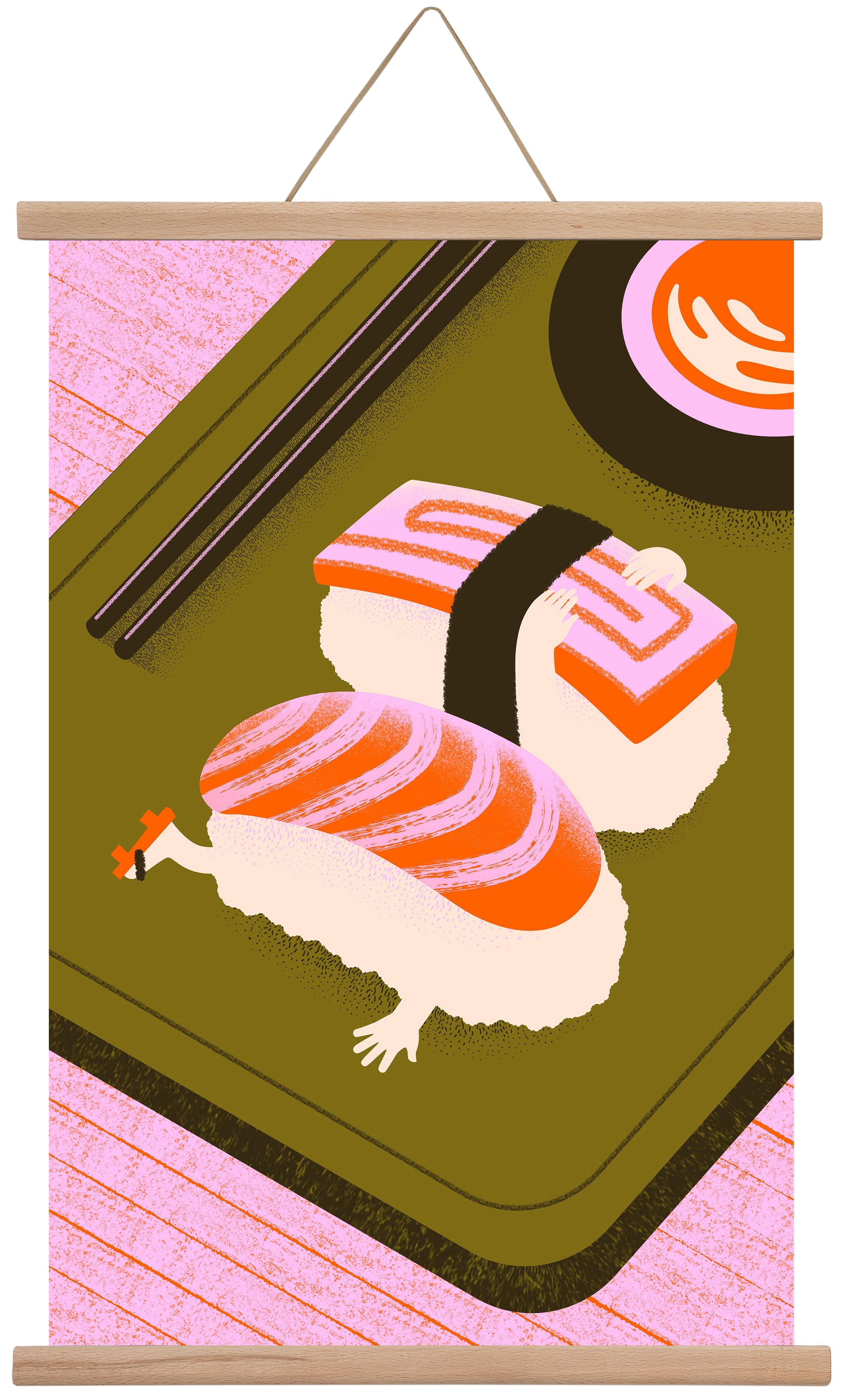 Two Nigiris, two moods, 40x60 cm (40x60 cm), Tölgy akasztó