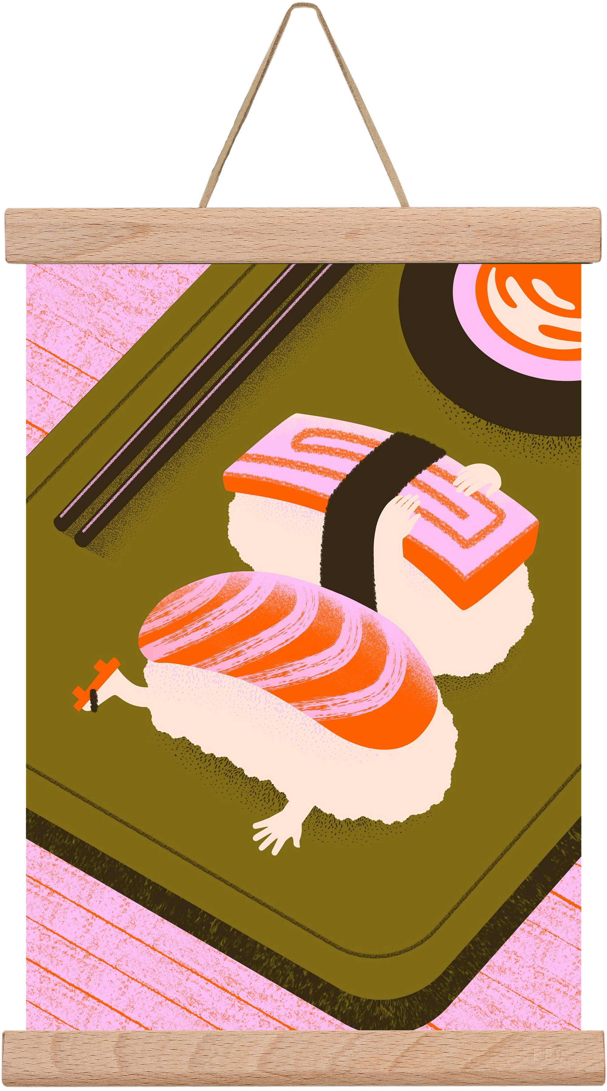 Two Nigiris, two moods, 20x30 cm (20x30 cm), Tölgy akasztó