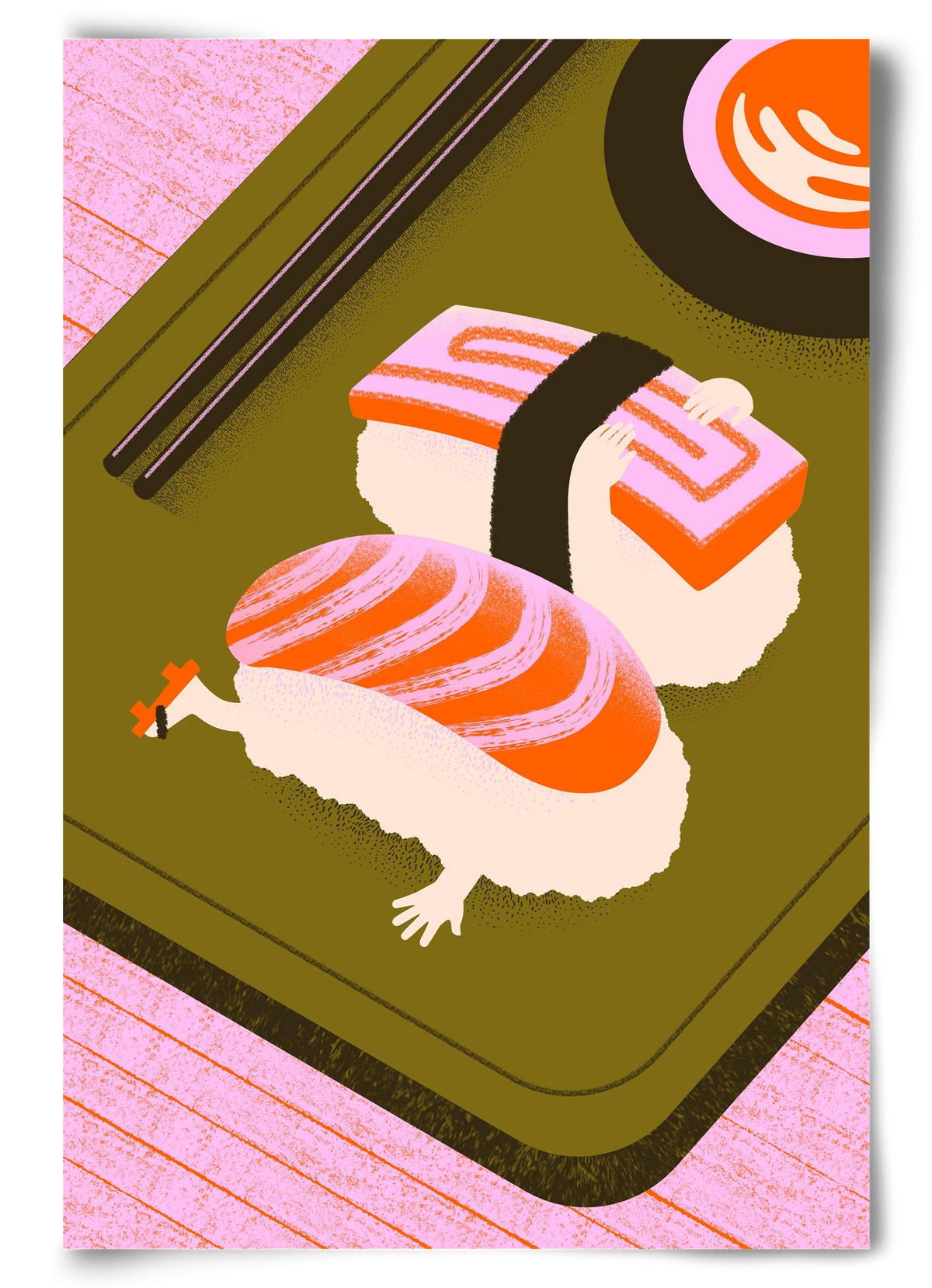 Two Nigiris, two moods, 60x90 cm, Keret nélkül