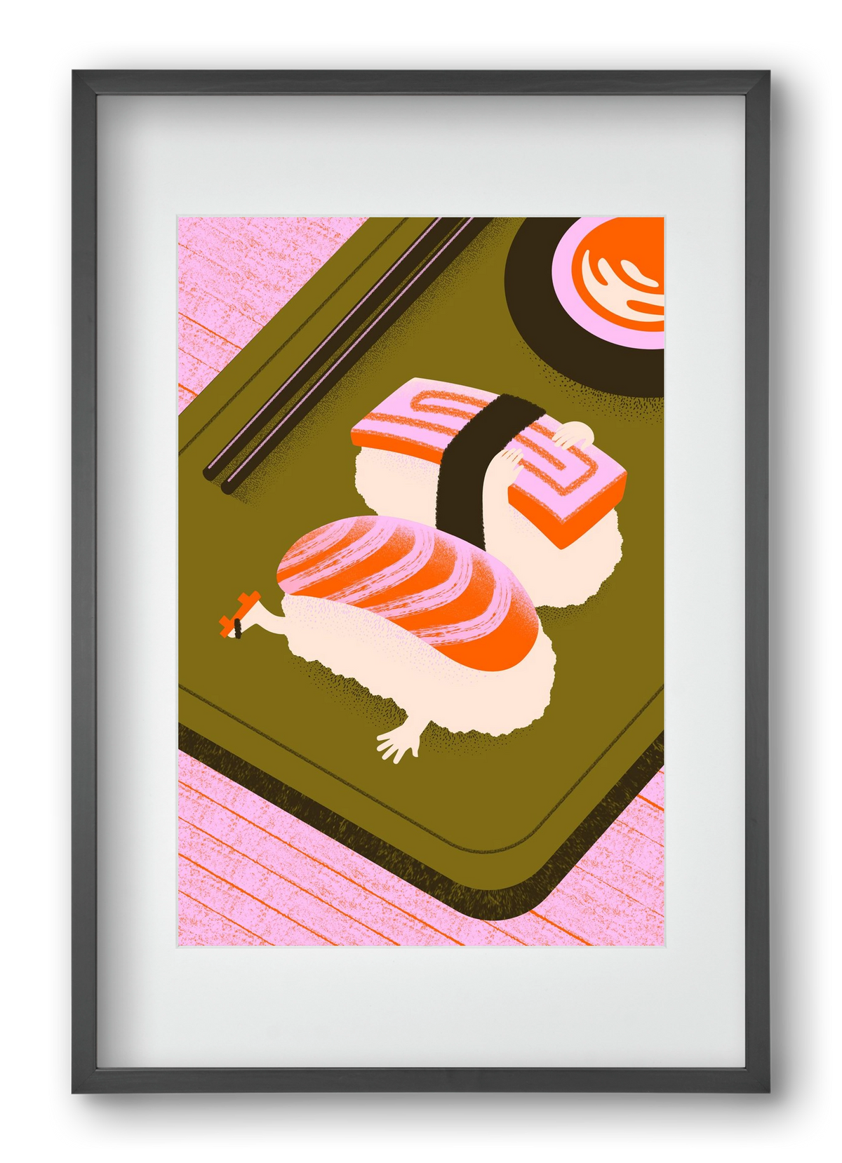 Two Nigiris, two moods, 40x60 cm (30x45 cm), Fekete keret, paszpartuval