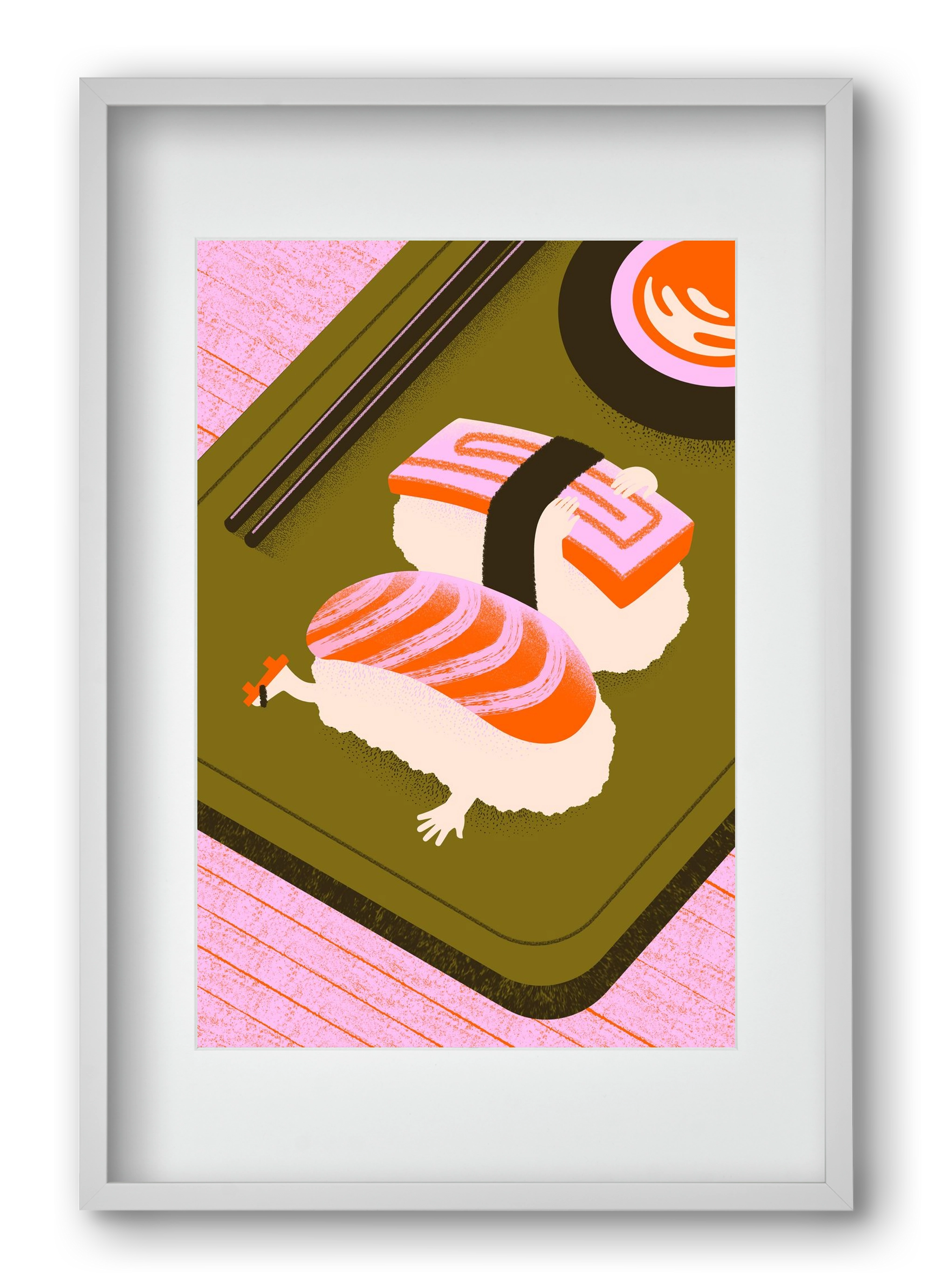 Two Nigiris, two moods, 40x60 cm (30x45 cm), Fehér keret, paszpartuval