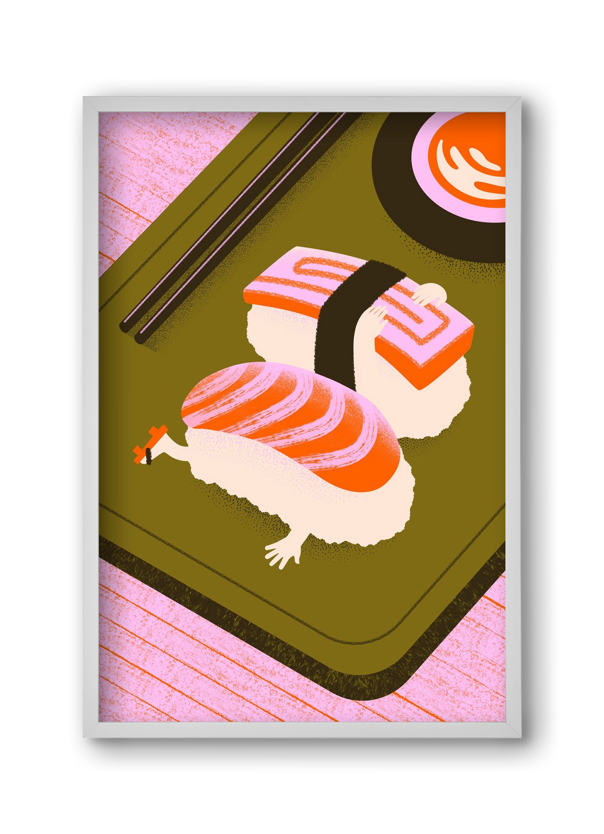 Two Nigiris, two moods, 30x45 cm (30x45 cm), Fehér keret