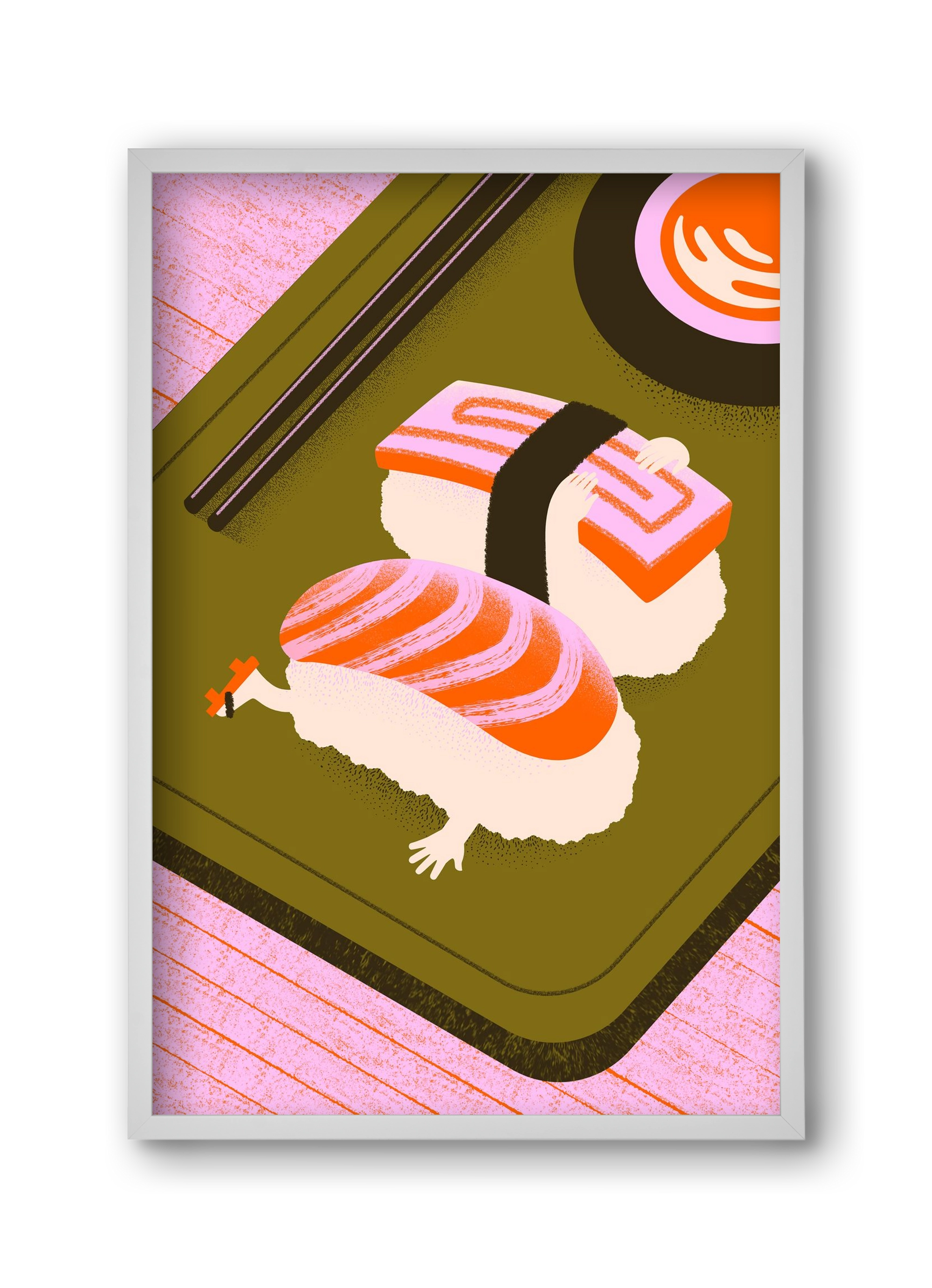 Two Nigiris, two moods, 30x45 cm (30x45 cm), Fehér keret