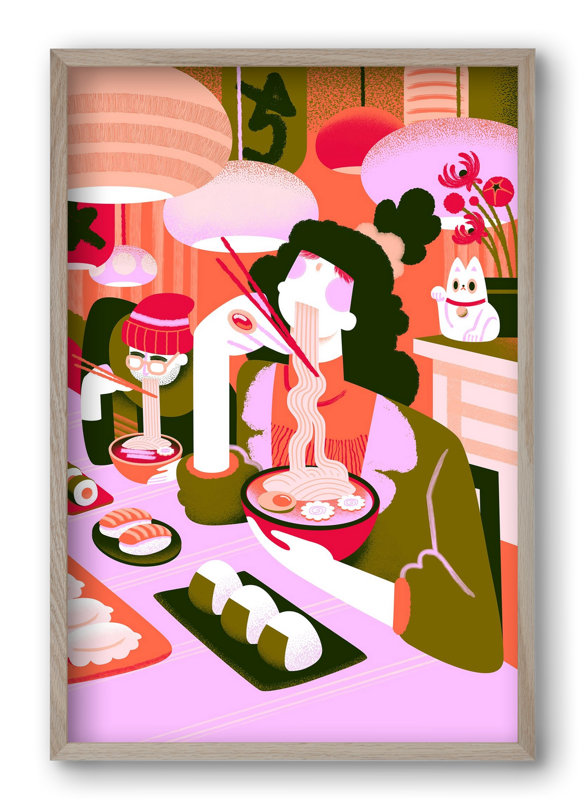 Ramen love, 40x60 cm (40x60 cm), Tölgy keret