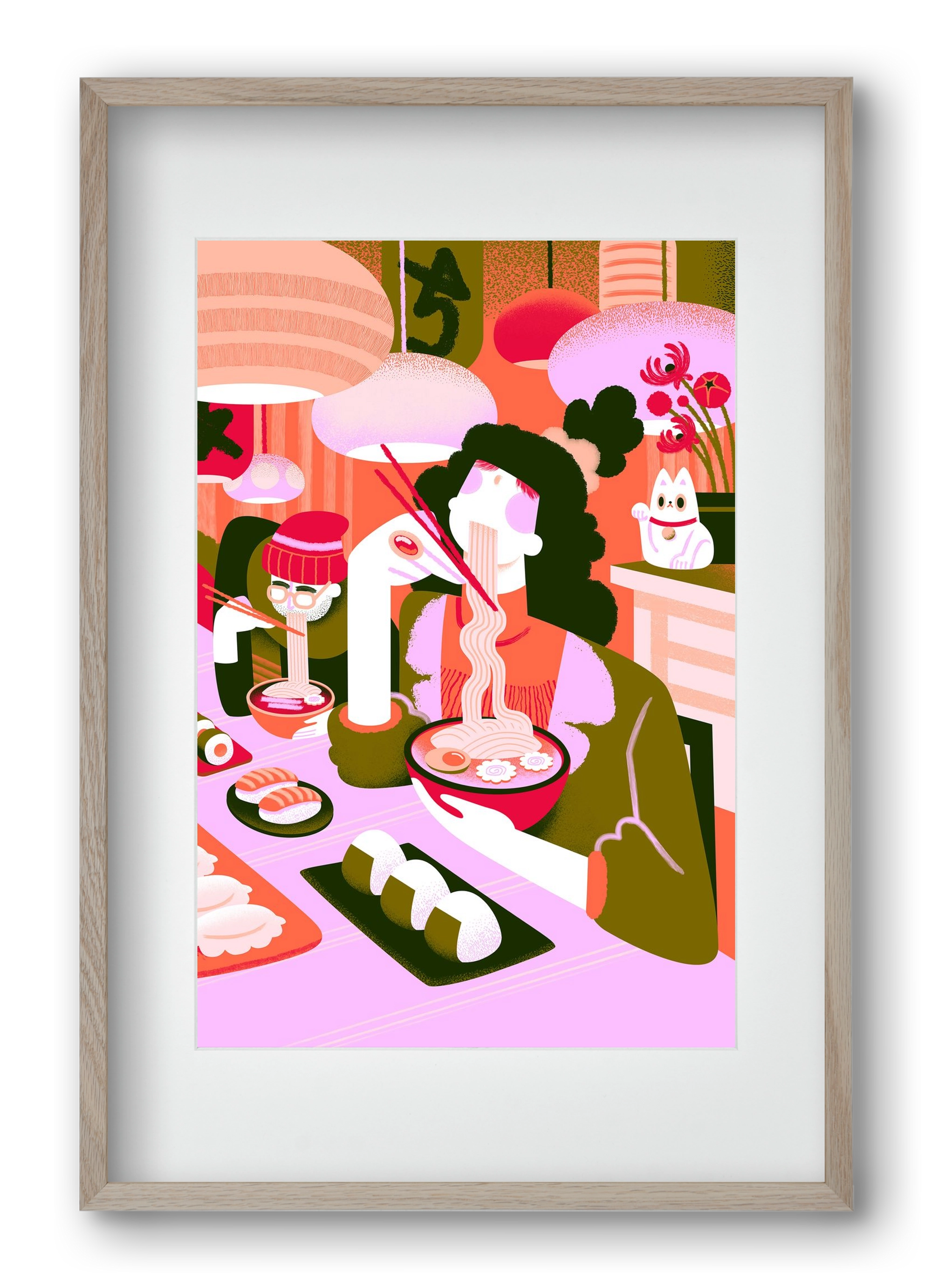 Ramen love, 40x60 cm (30x45 cm), Tölgy keret, paszpartuval