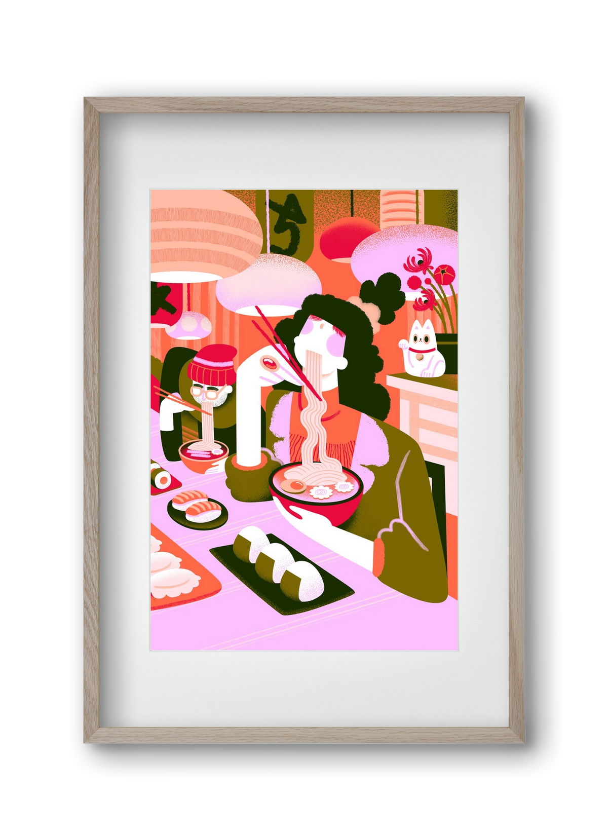 Ramen love, 30x45 cm (20x30 cm), Tölgy keret, paszpartuval