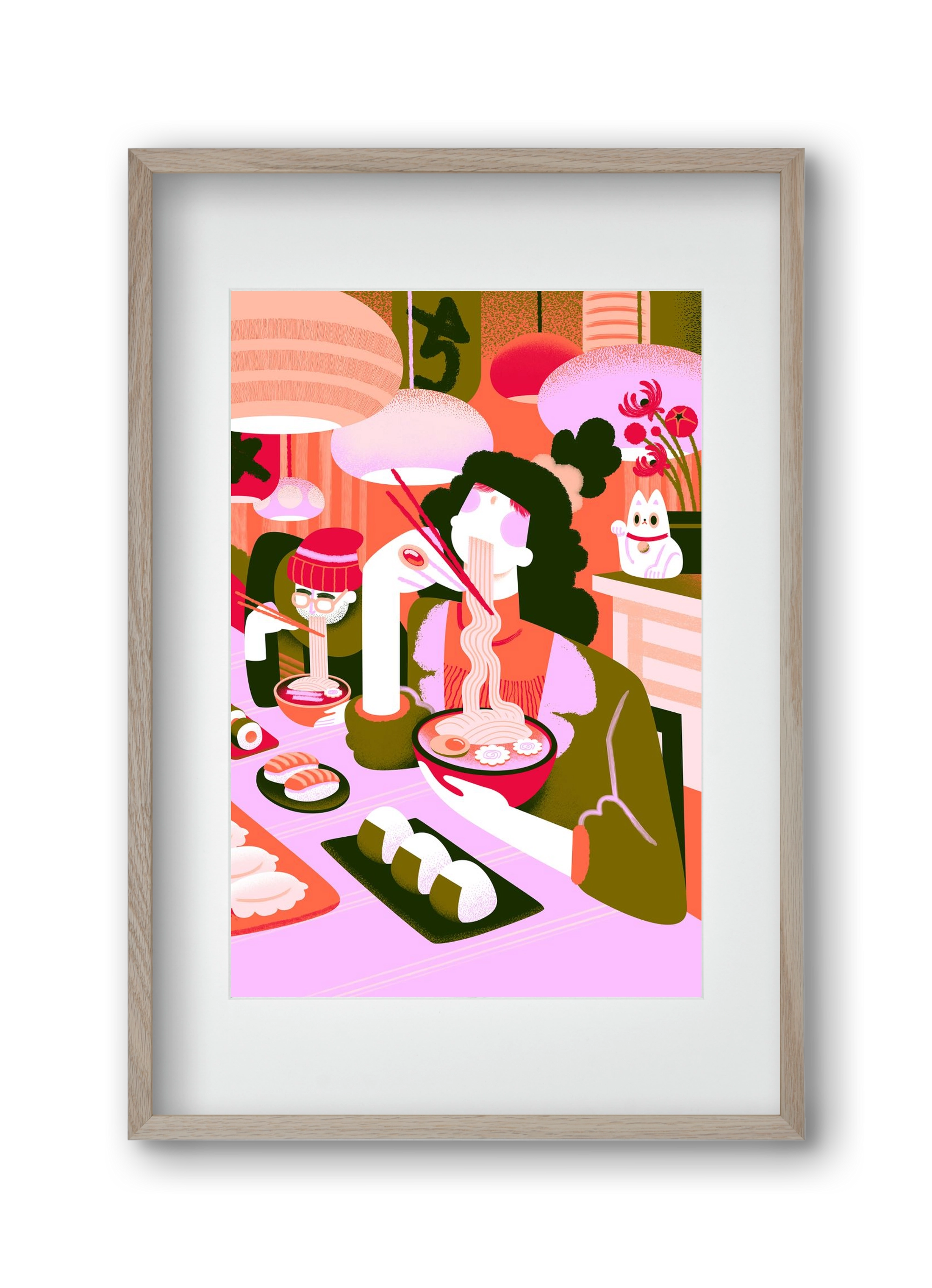 Ramen love, 30x45 cm (20x30 cm), Tölgy keret, paszpartuval