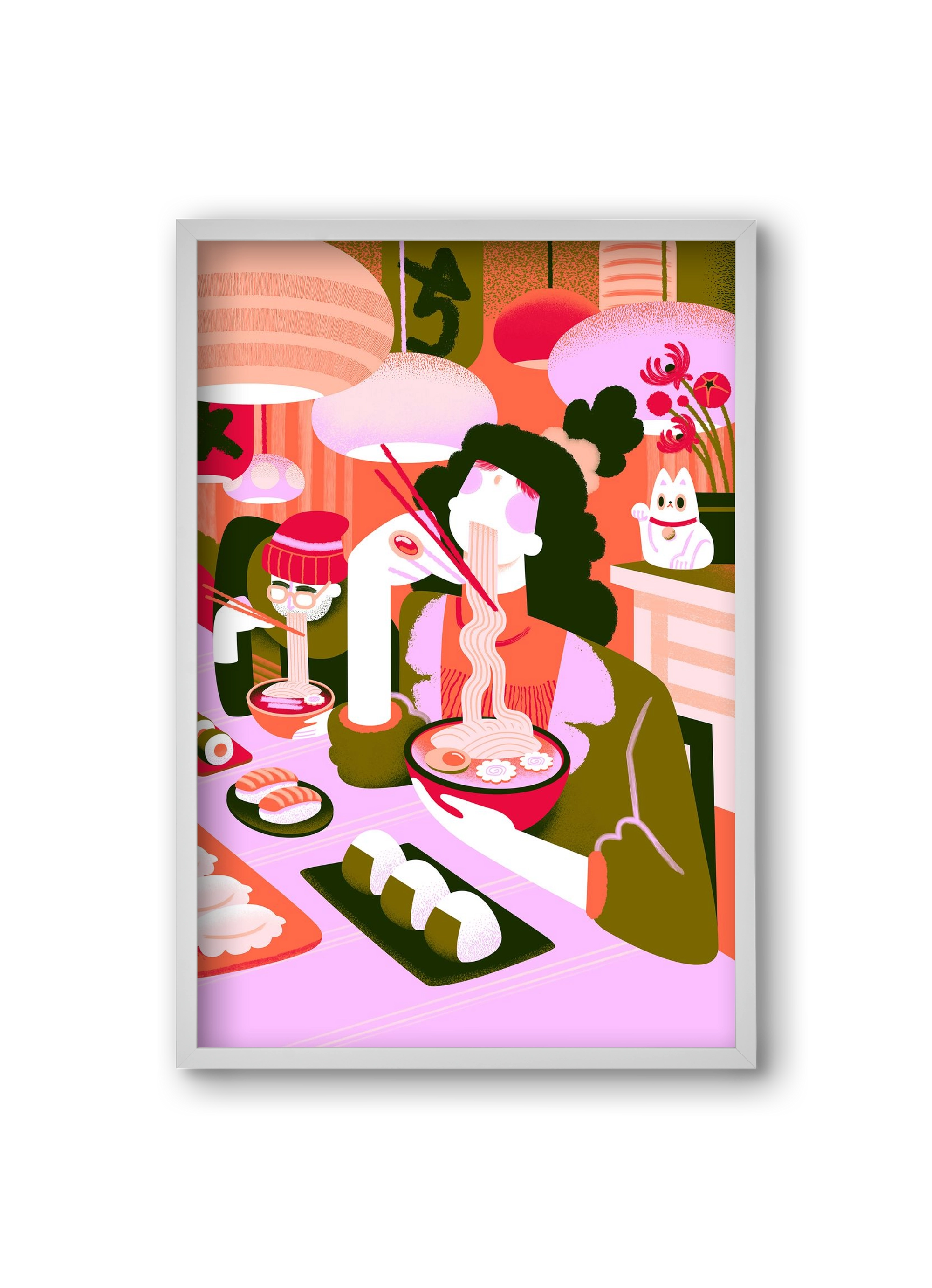 Ramen love, 20x30 cm (20x30 cm), Fehér keret