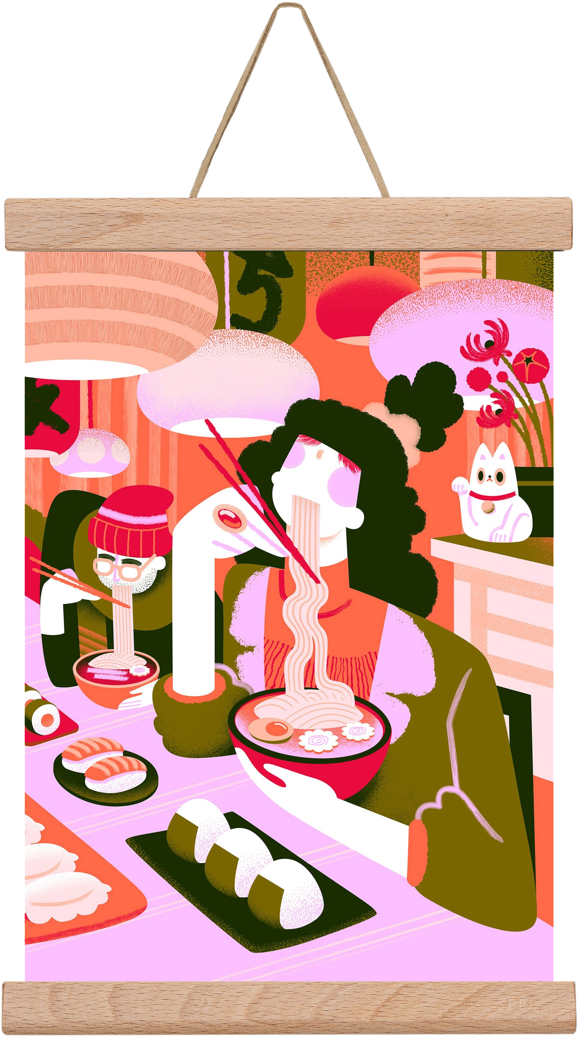 Ramen love, 20x30 cm (20x30 cm), Tölgy akasztó