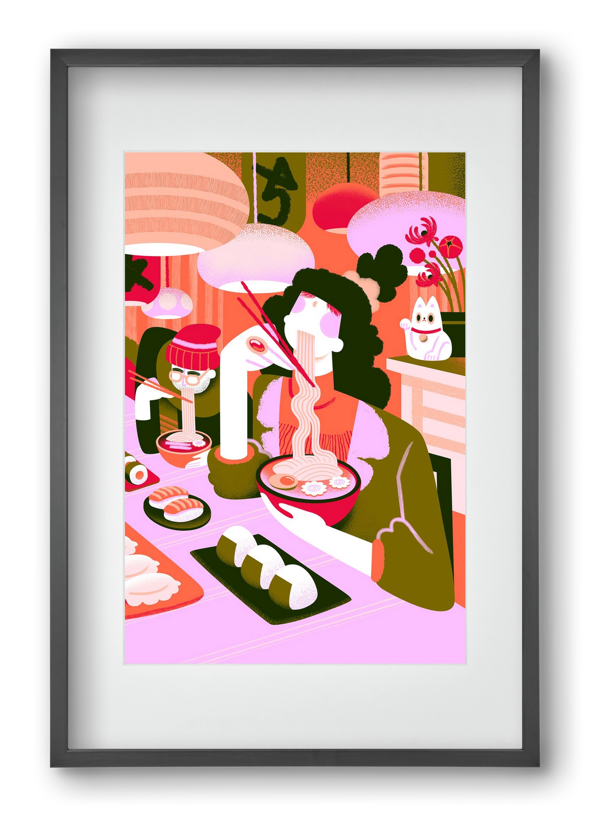 Ramen love, 40x60 cm (30x45 cm), Fekete keret, paszpartuval