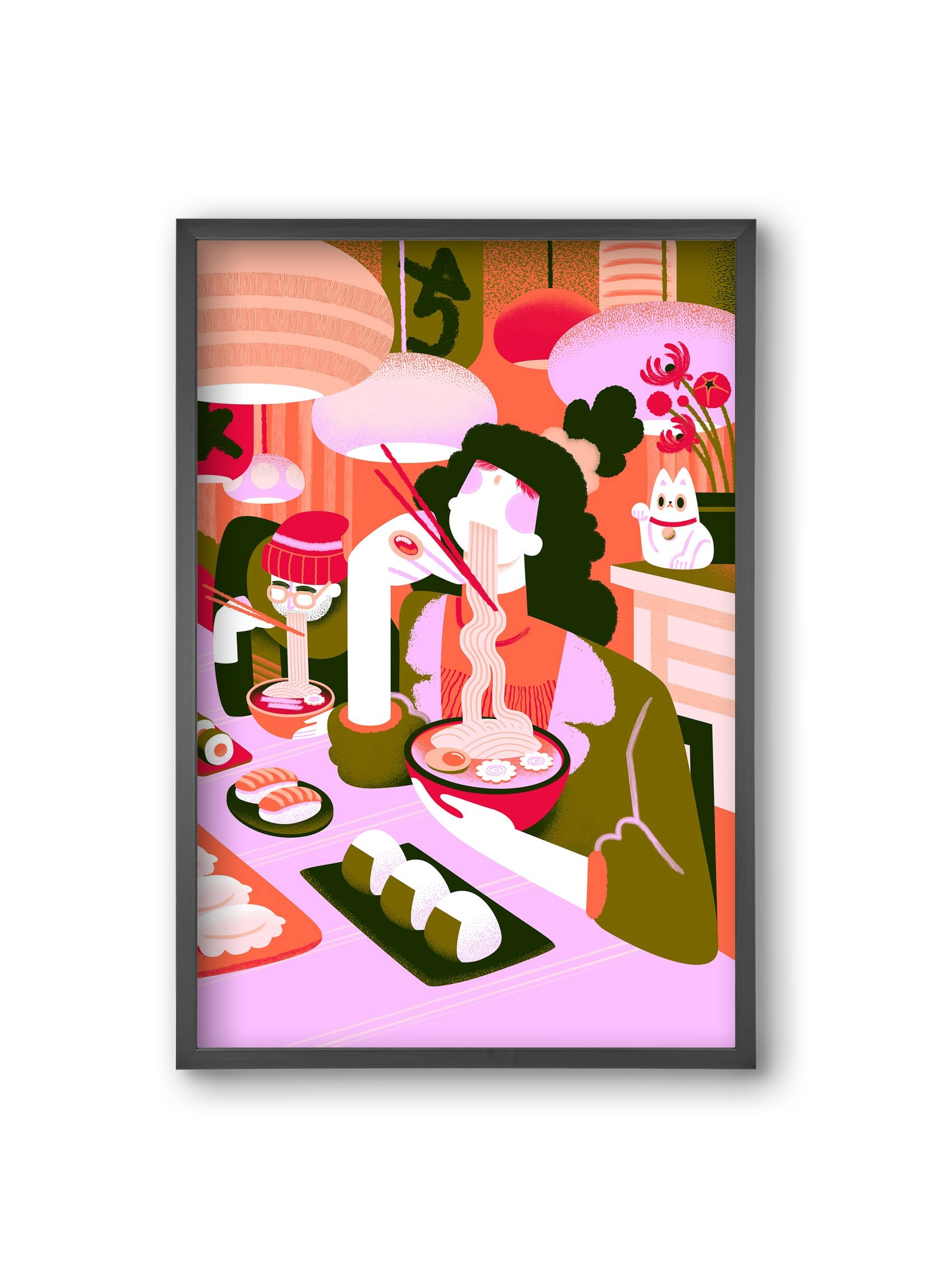 Ramen love, 20x30 cm (20x30 cm), Fekete keret