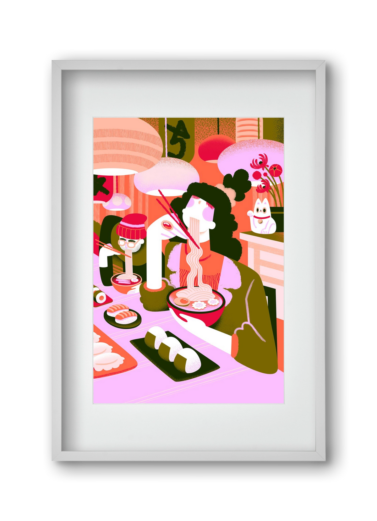 Ramen love, 30x45 cm (20x30 cm), Fehér keret, paszpartuval