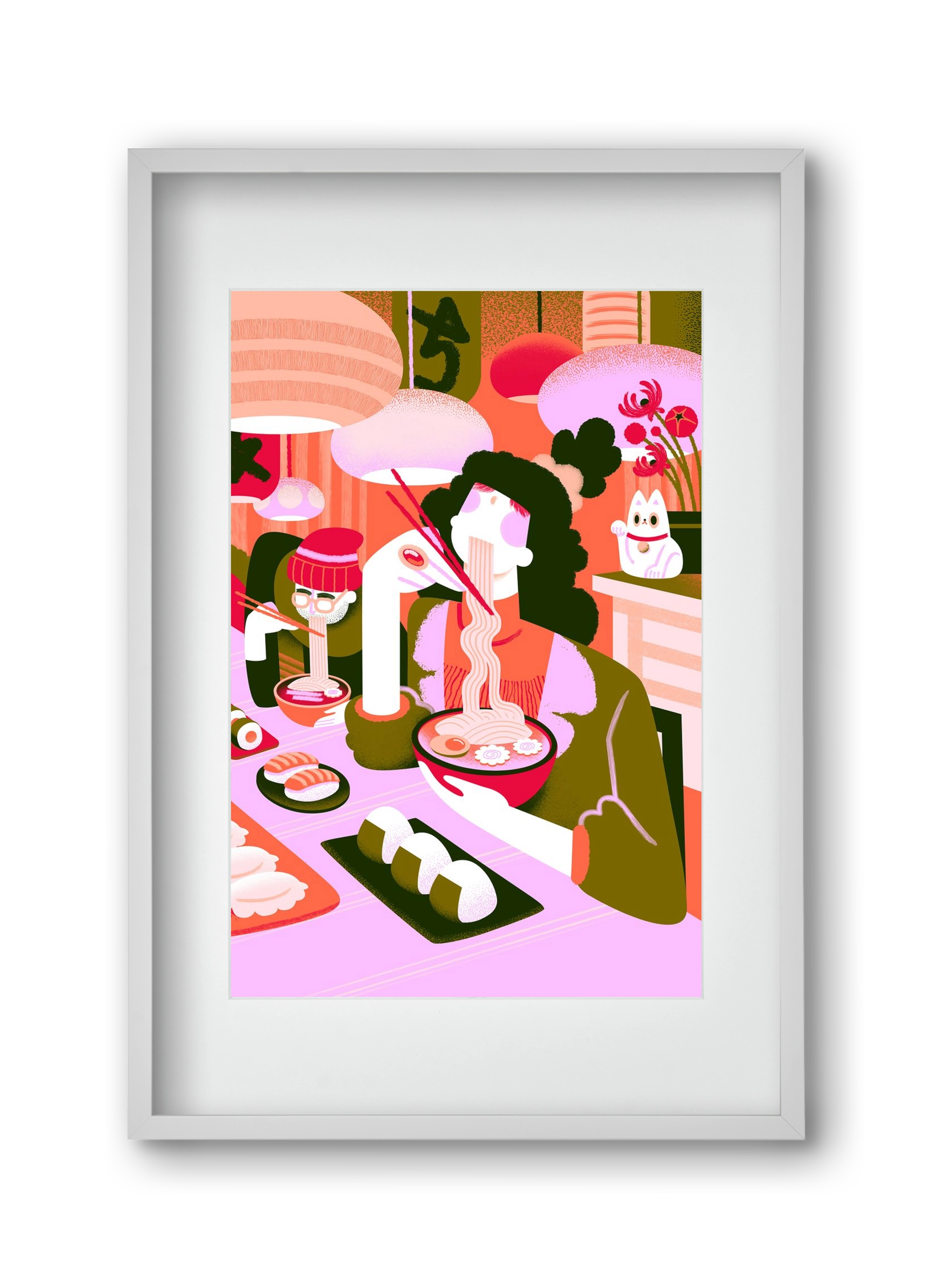 Ramen love, 30x45 cm (20x30 cm), Fehér keret, paszpartuval