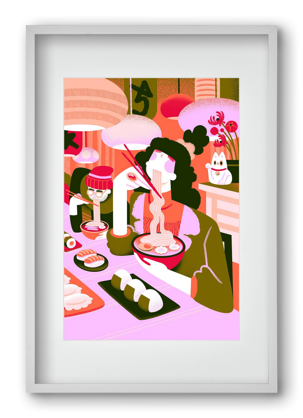 Ramen love, 40x60 cm (30x45 cm), Fehér keret, paszpartuval