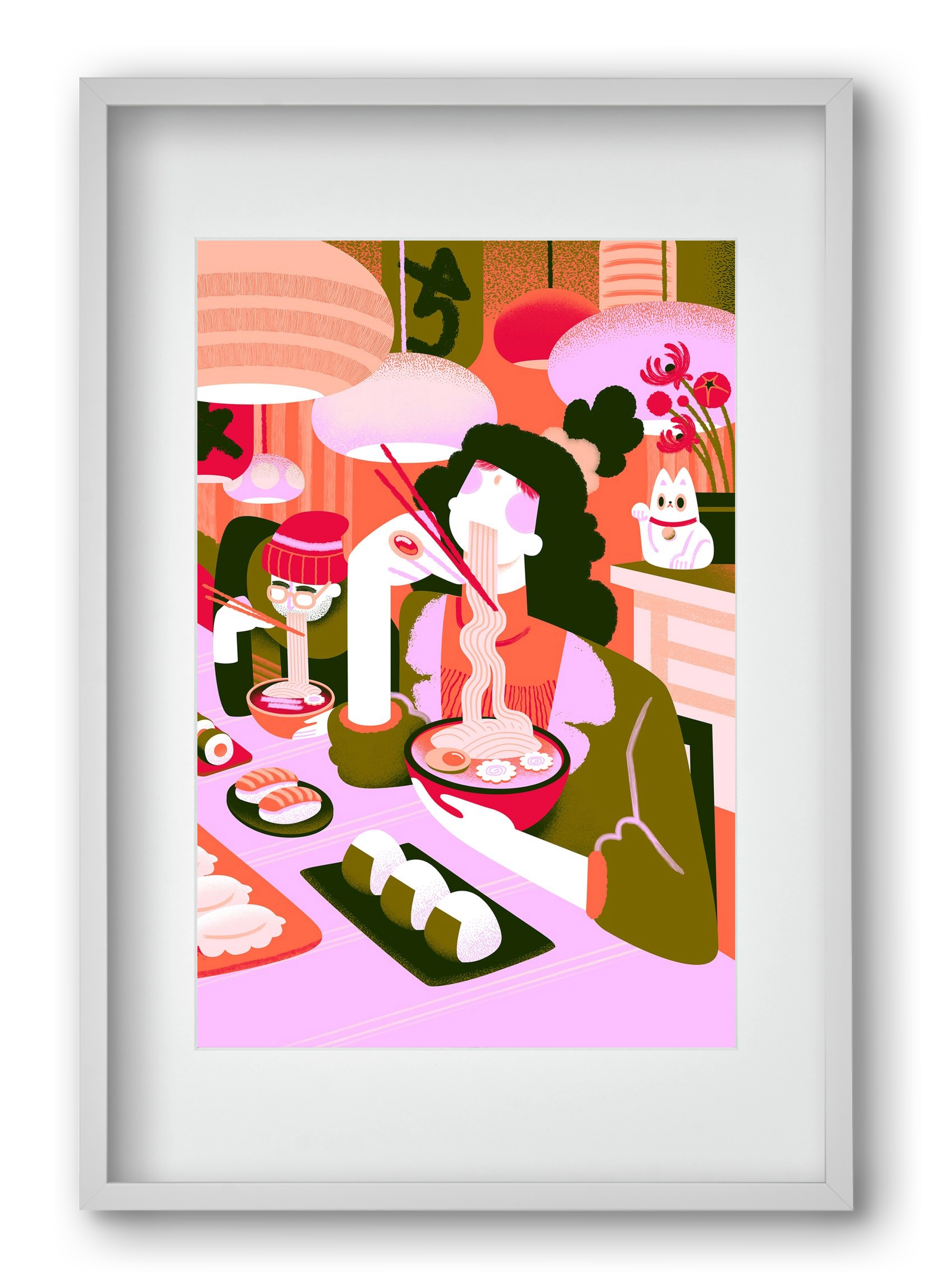 Ramen love, 40x60 cm (30x45 cm), Fehér keret, paszpartuval