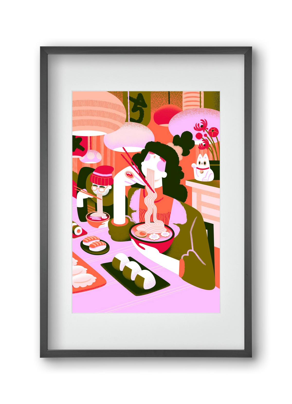 Ramen love, 30x45 cm (20x30 cm), Fekete keret, paszpartuval