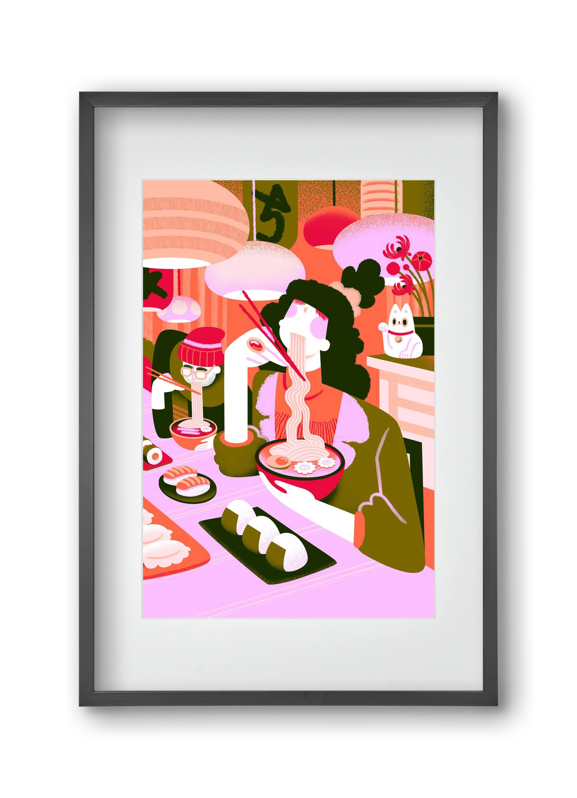 Ramen love, 30x45 cm (20x30 cm), Fekete keret, paszpartuval