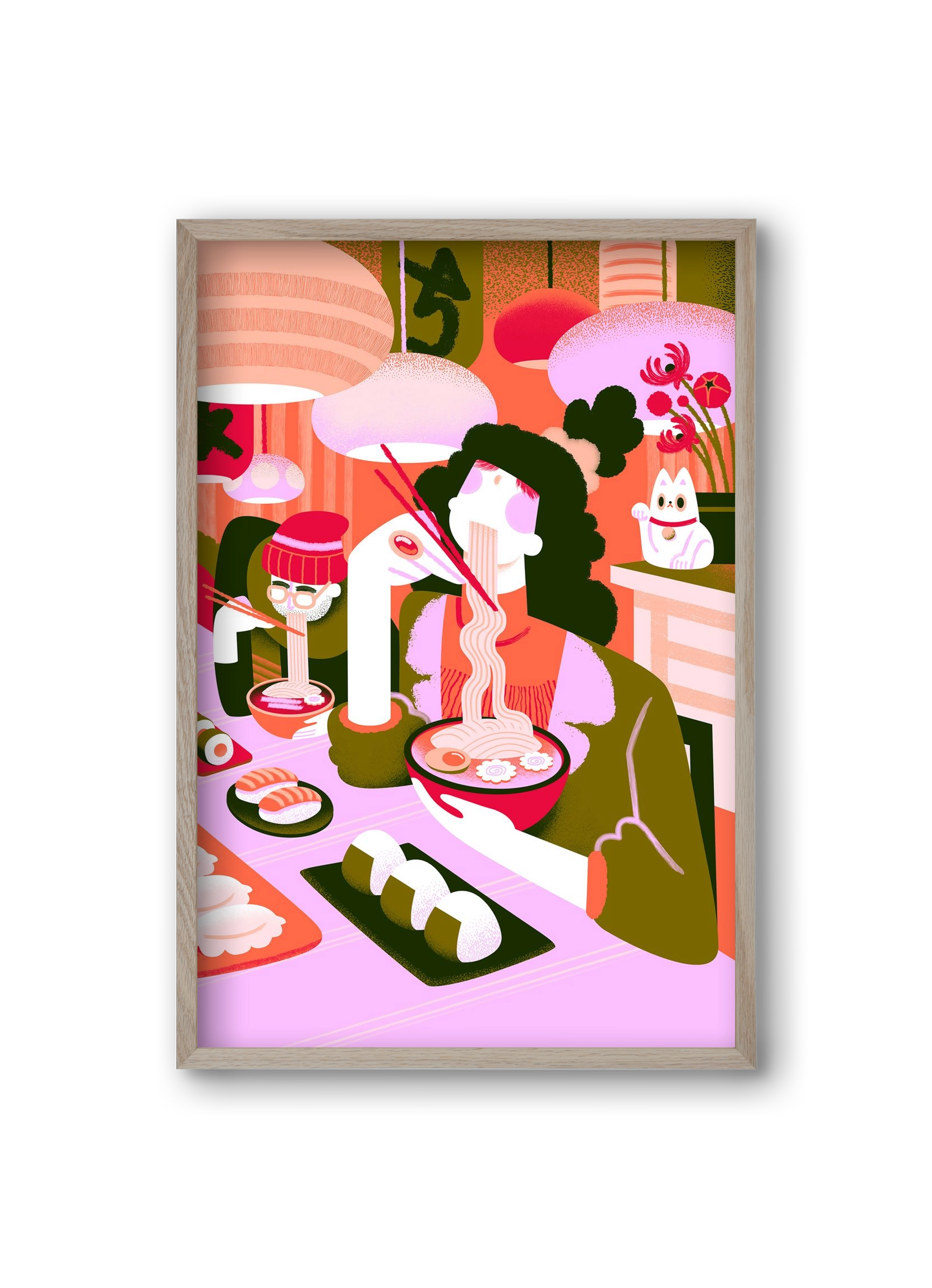 Ramen love, 20x30 cm (20x30 cm), Tölgy keret