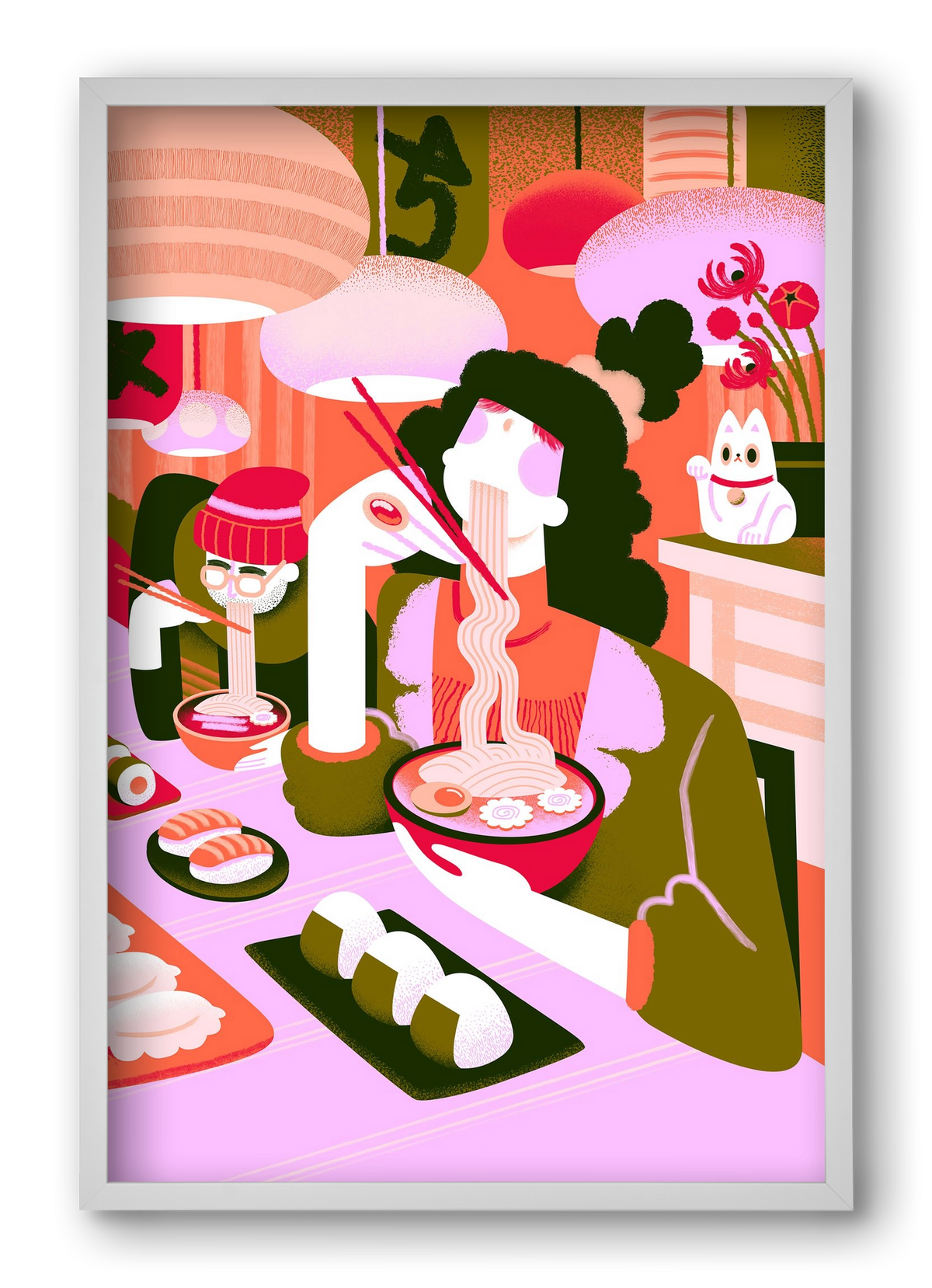 Ramen love, 40x60 cm (40x60 cm), Fehér keret