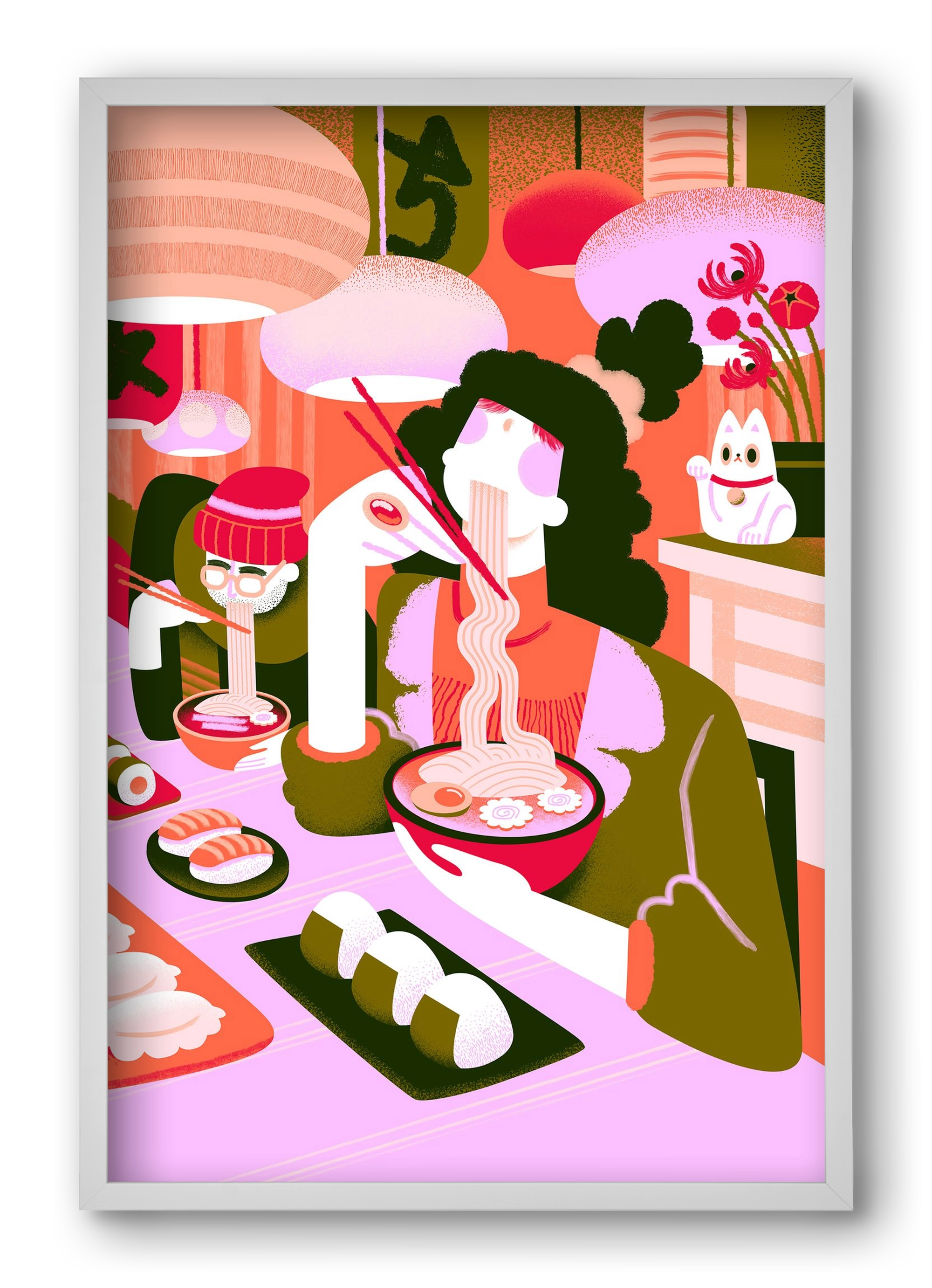 Ramen love, 40x60 cm (40x60 cm), Fehér keret