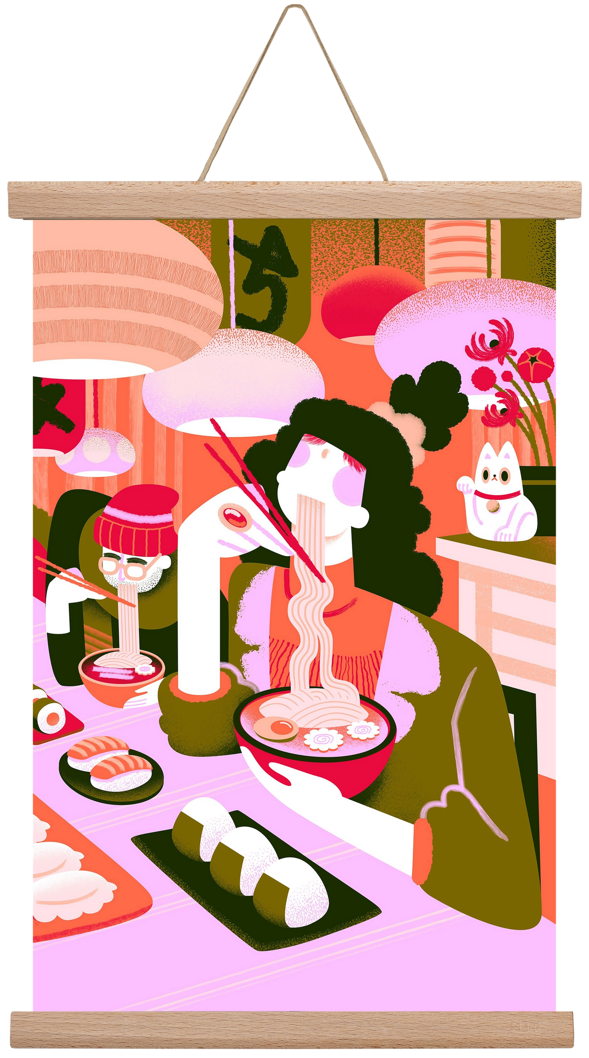 Ramen love, 30x45 cm (30x45 cm), Tölgy akasztó