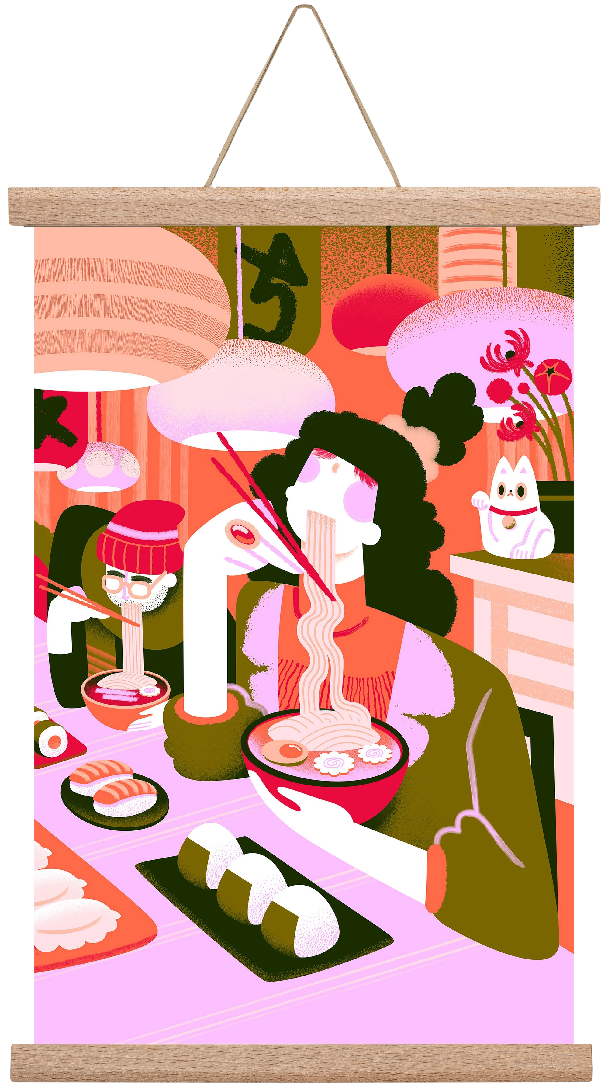 Ramen love, 30x45 cm (30x45 cm), Tölgy akasztó