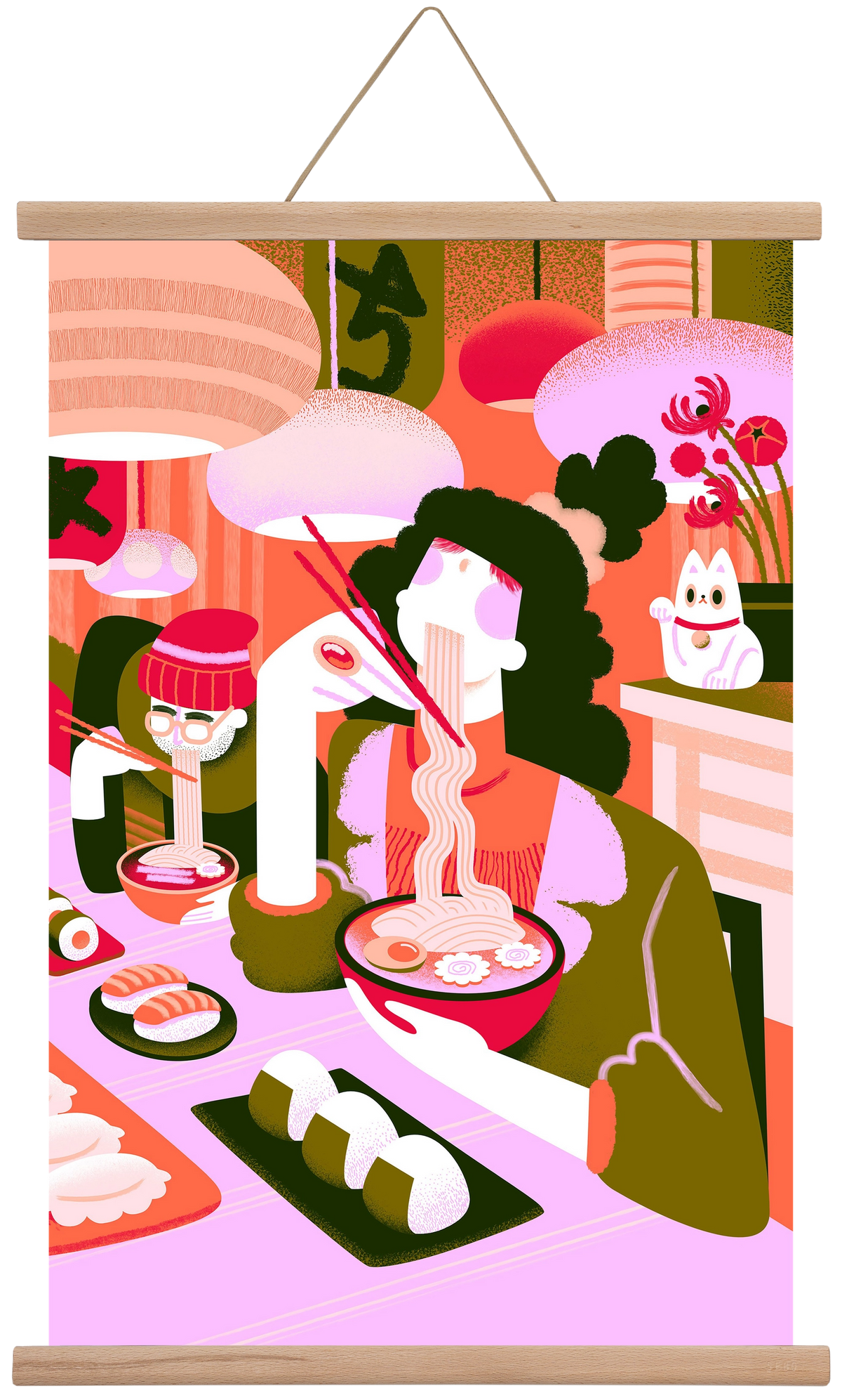 Ramen love, 40x60 cm (40x60 cm), Tölgy akasztó