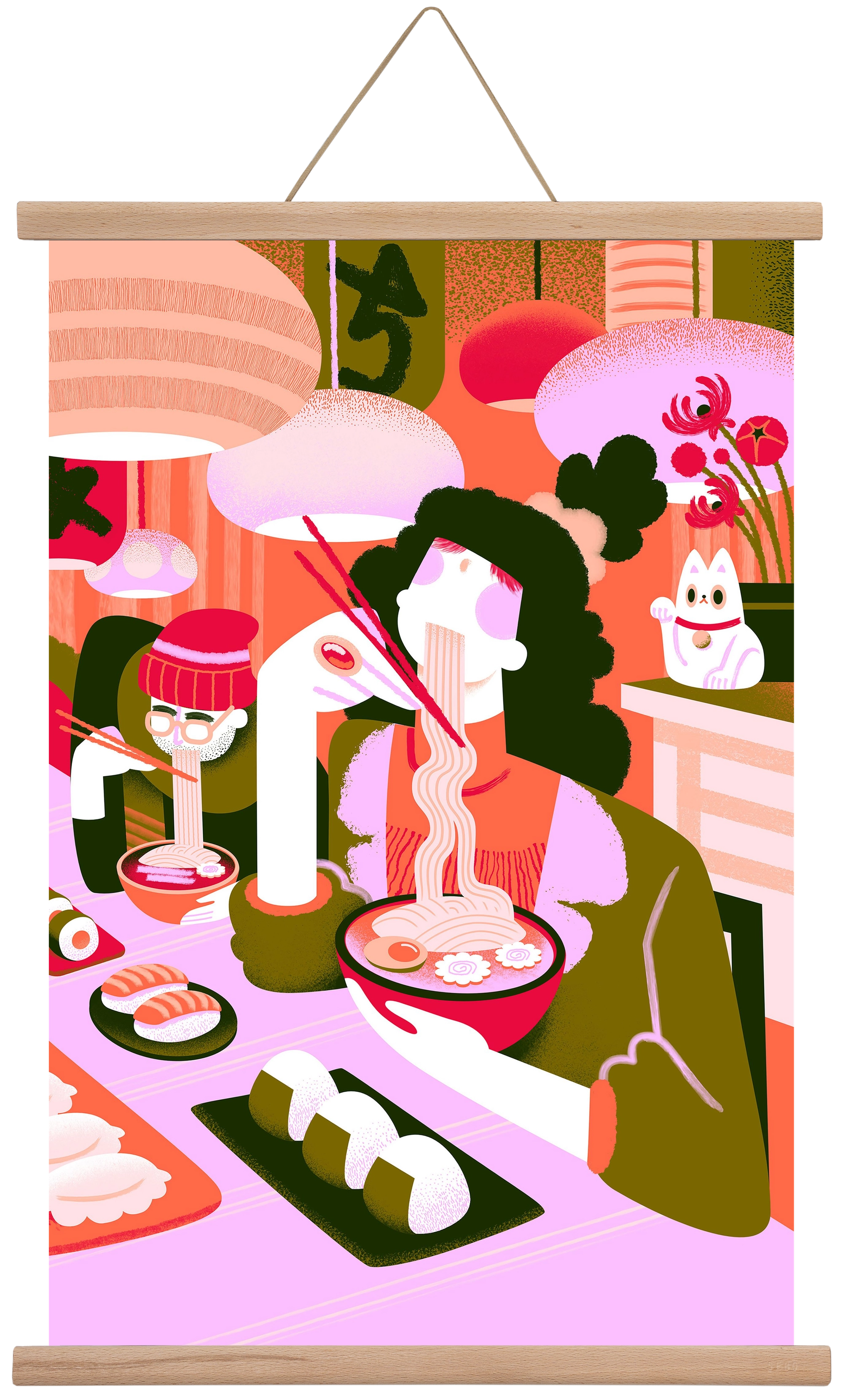 Ramen love, 40x60 cm (40x60 cm), Tölgy akasztó