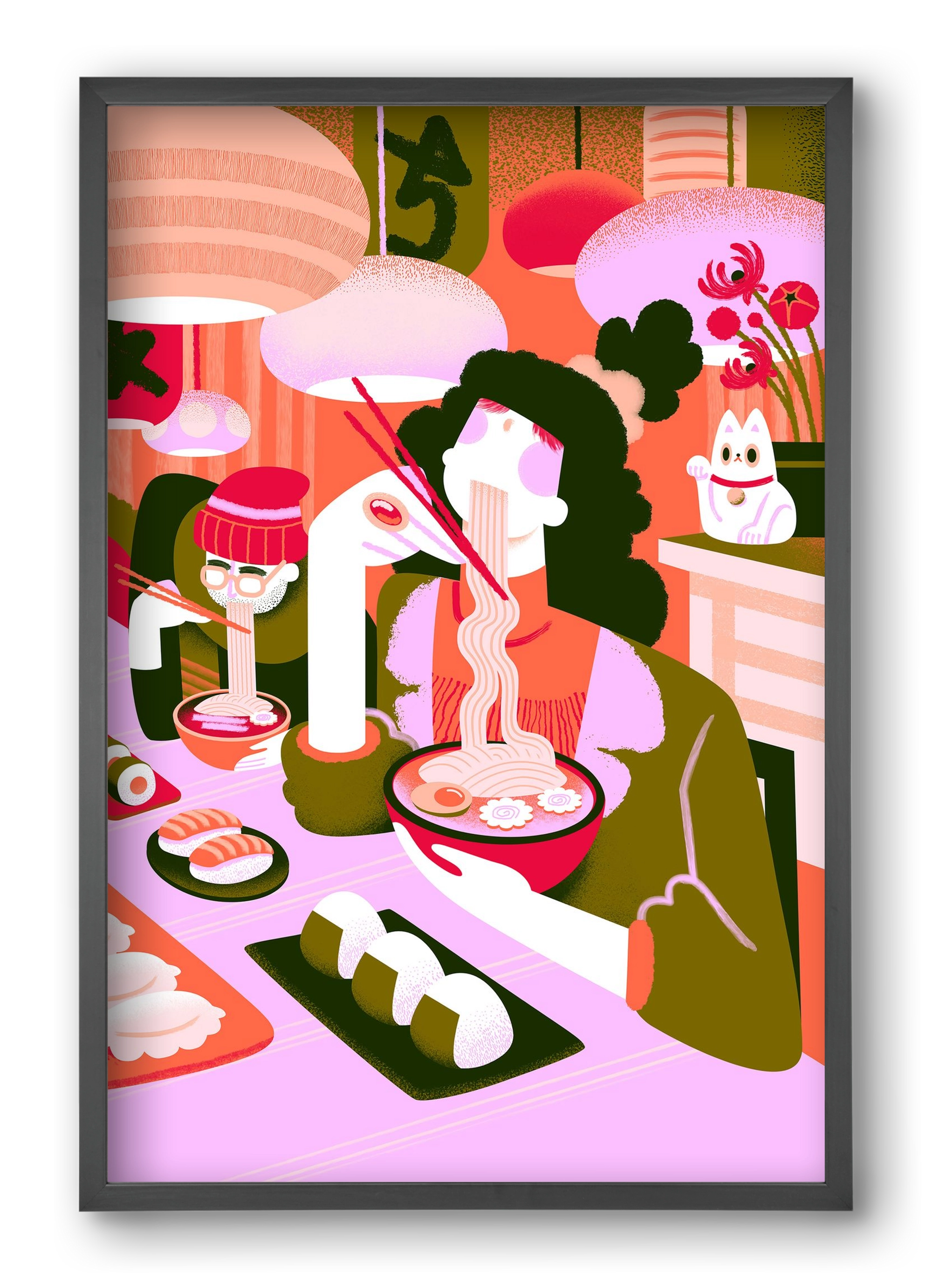 Ramen love, 40x60 cm (40x60 cm), Fekete keret