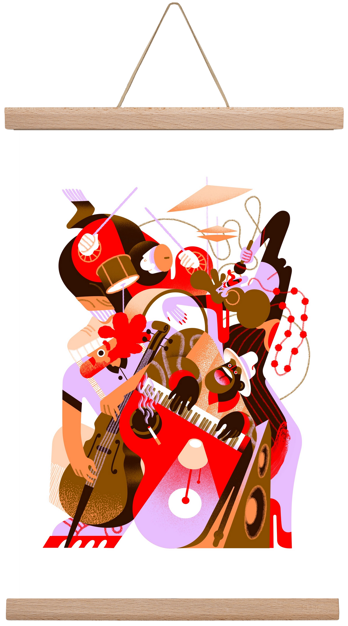 Jazzband, 30x45 cm (30x45 cm), Tölgy akasztó