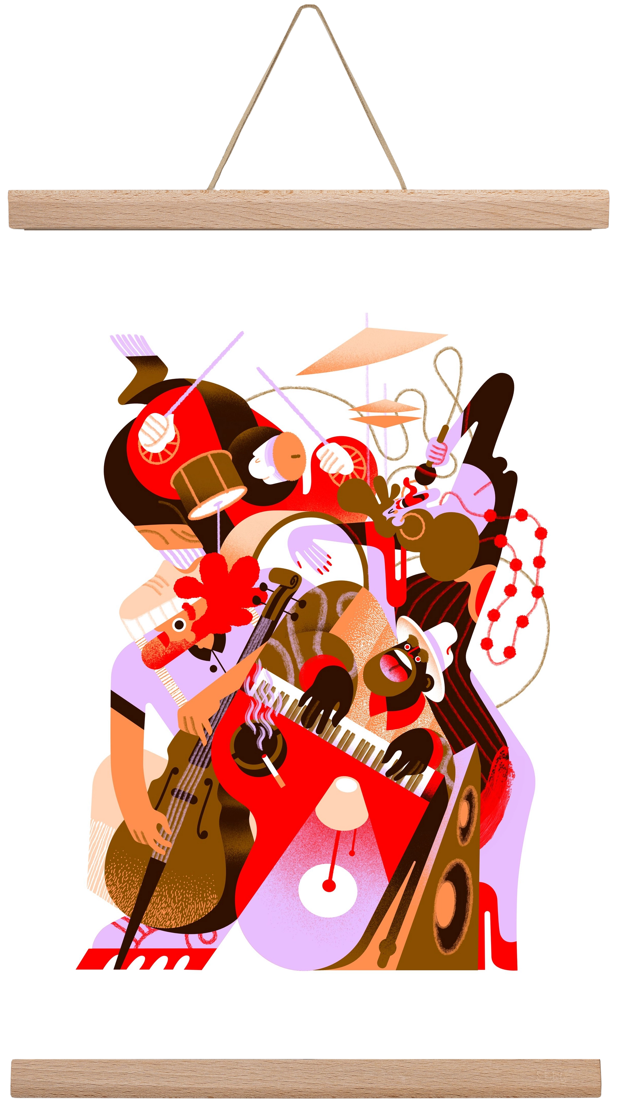 Jazzband, 30x45 cm (30x45 cm), Tölgy akasztó