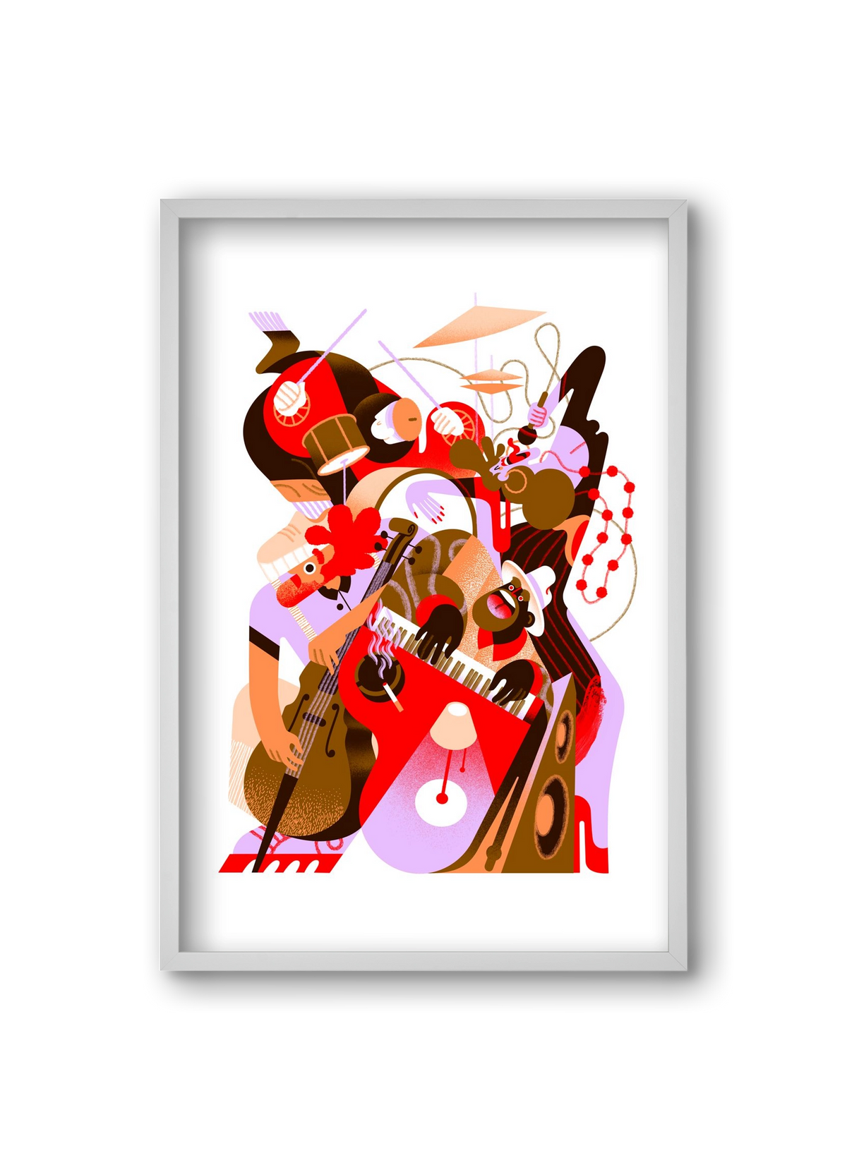 Jazzband, 20x30 cm (20x30 cm), Fehér keret