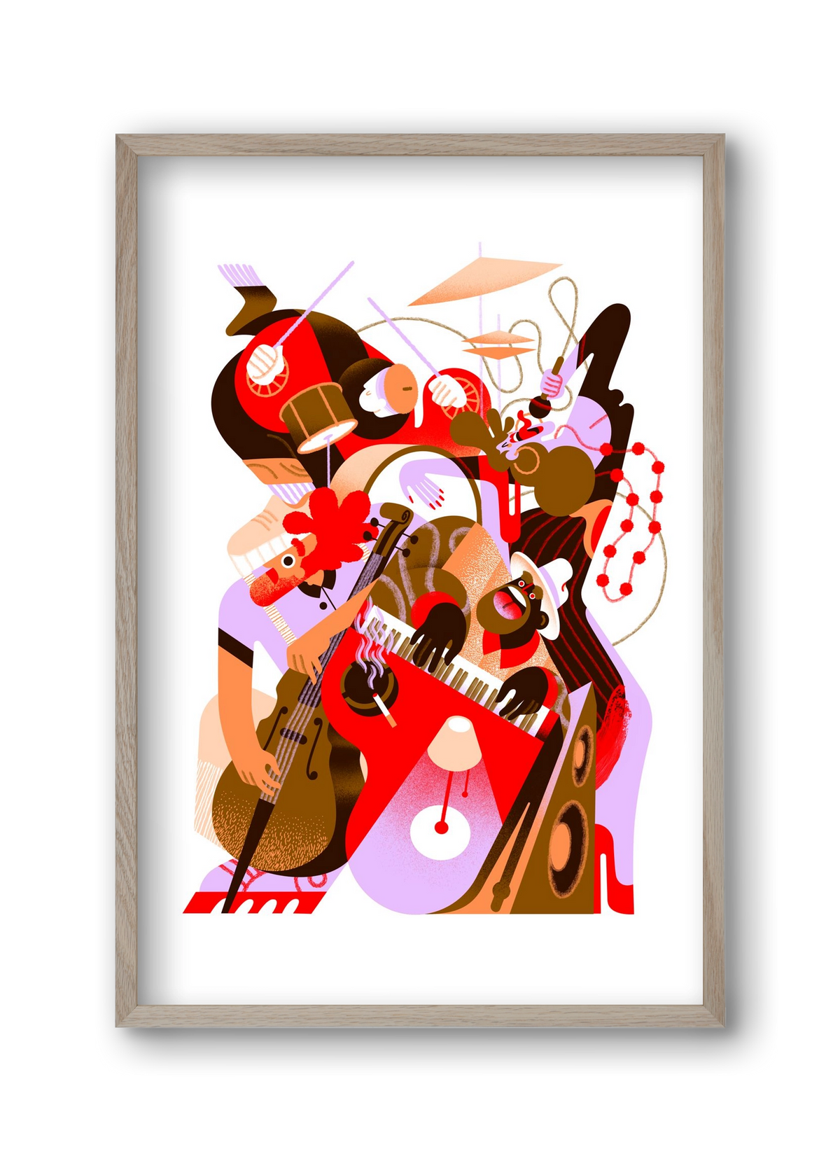 Jazzband, 30x45 cm (30x45 cm), Tölgy keret