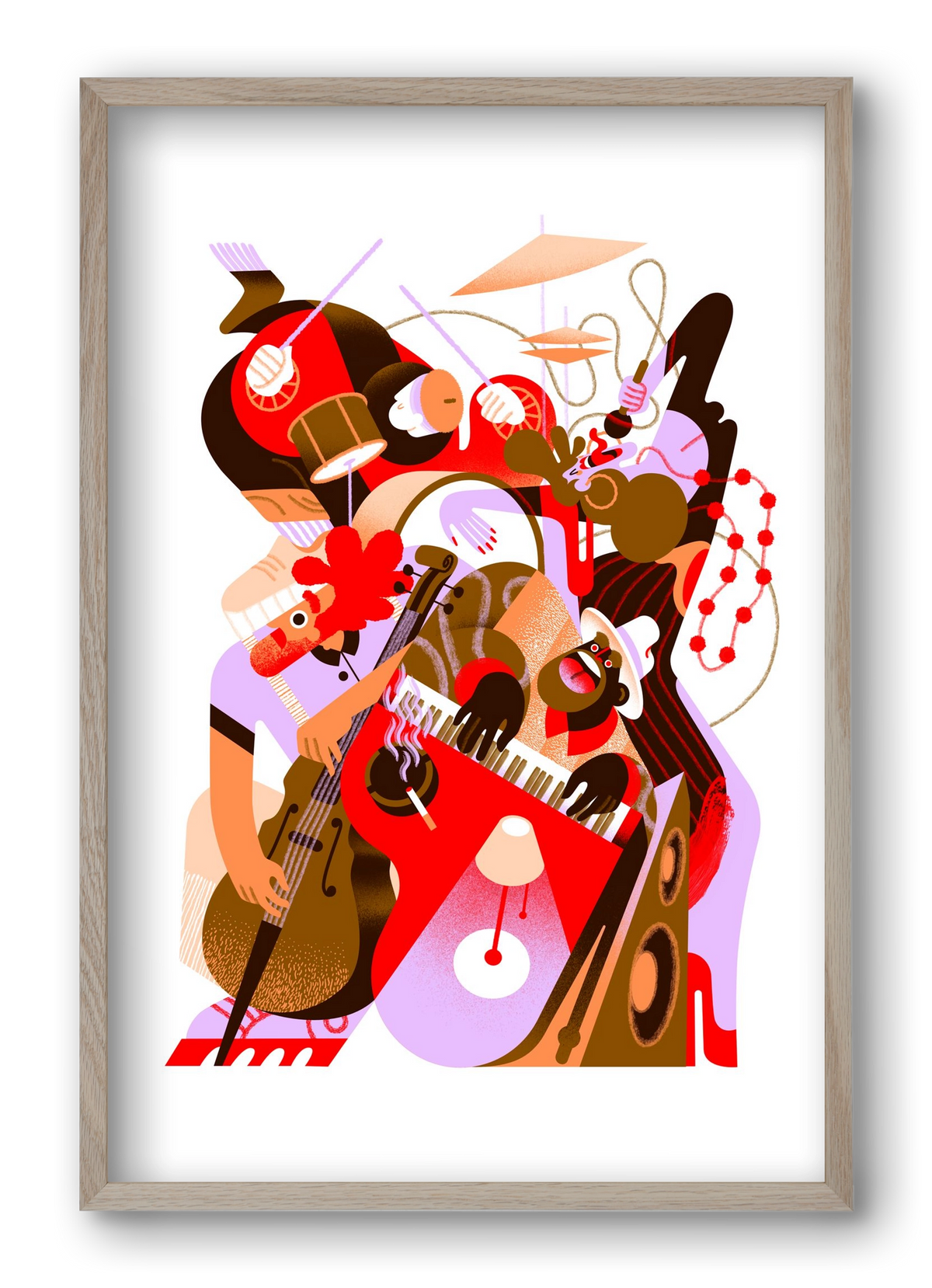 Jazzband, 40x60 cm (40x60 cm), Tölgy keret