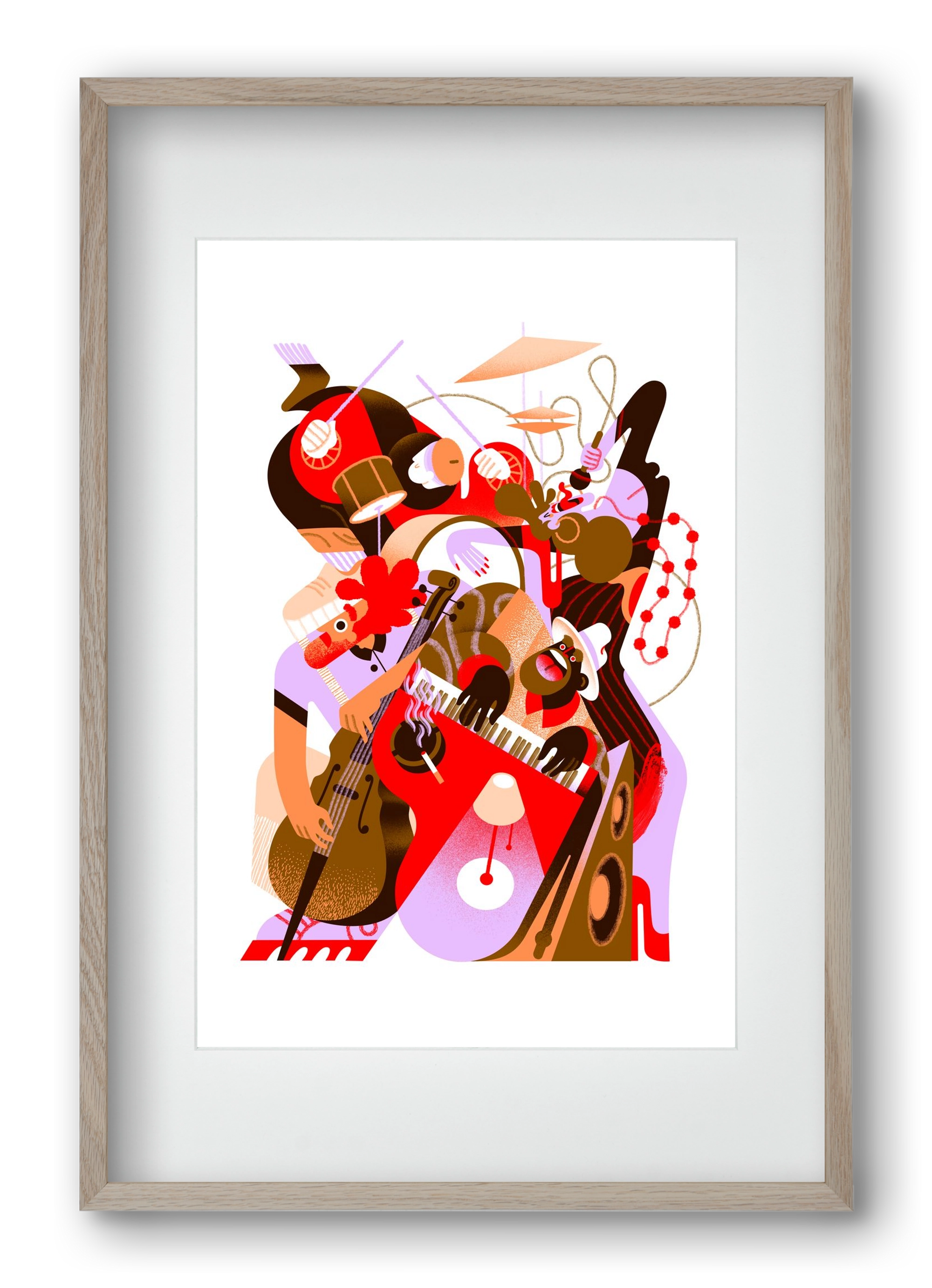 Jazzband, 40x60 cm (30x45 cm), Tölgy keret, paszpartuval